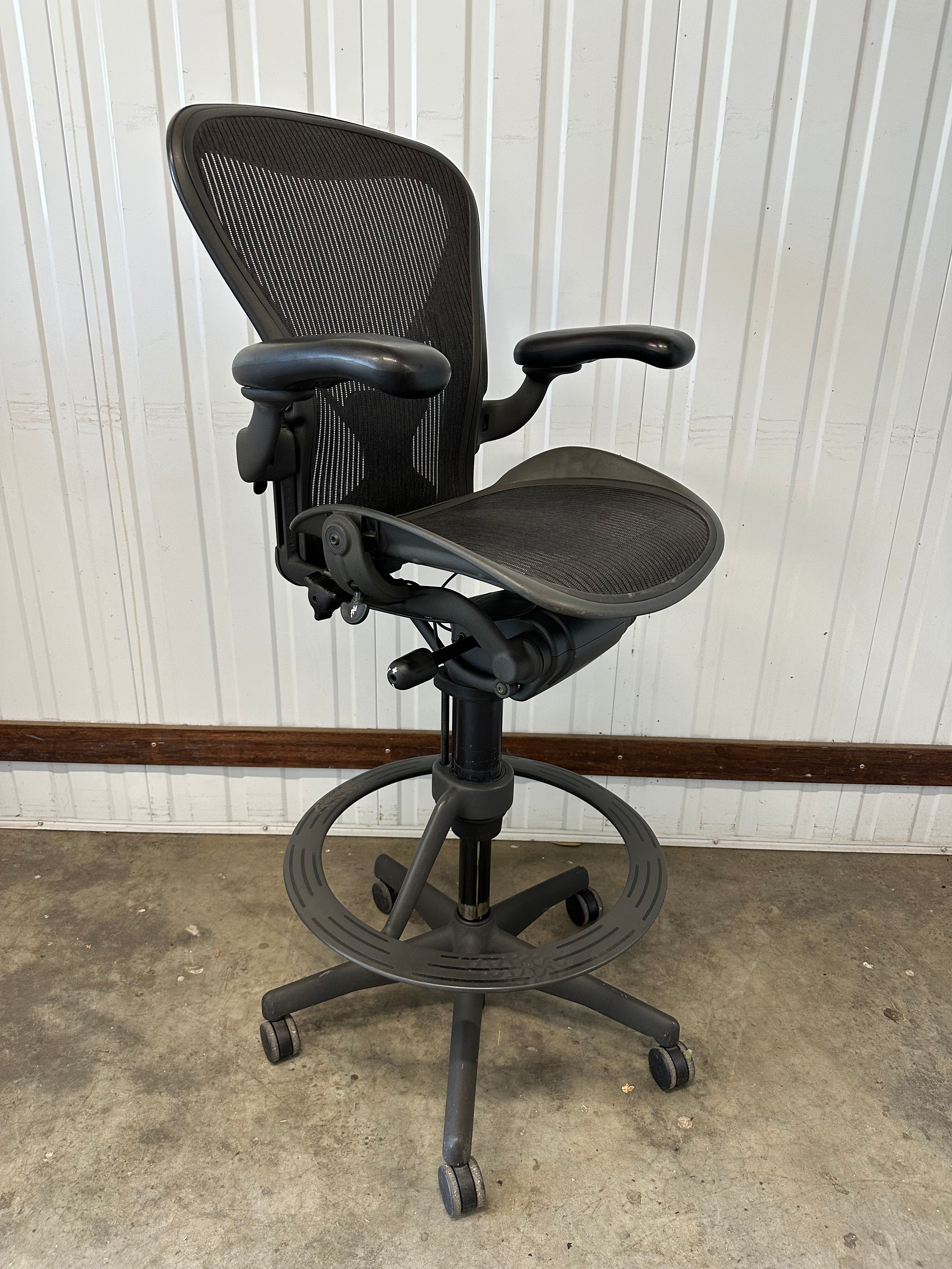 Herman Miller Aeron High drafting stool chair with Posture Fit - Size B