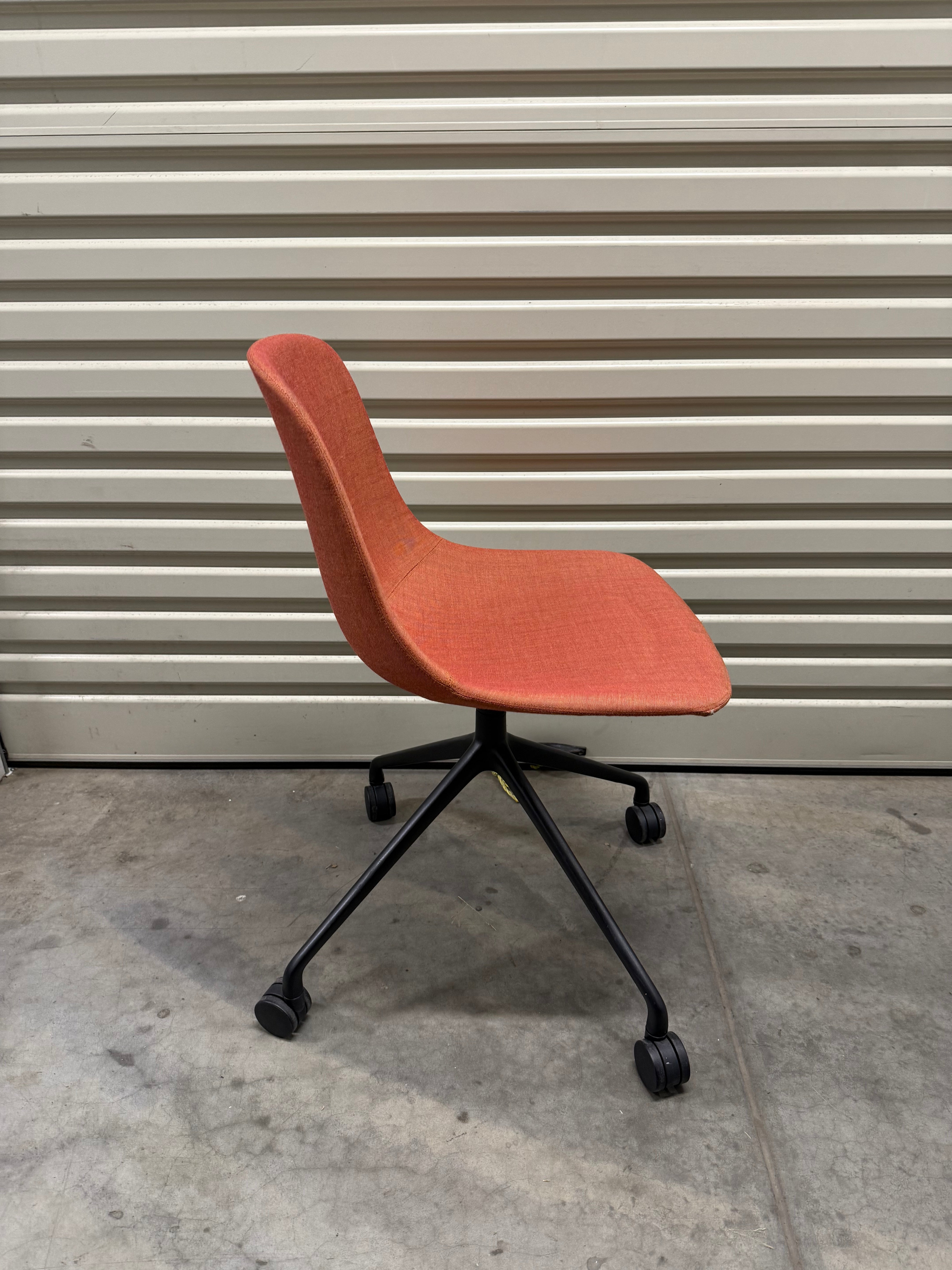 Infinity Pure Loop Mono Chair – Orange Fabric / 4-Star Aluminium Base on Castors