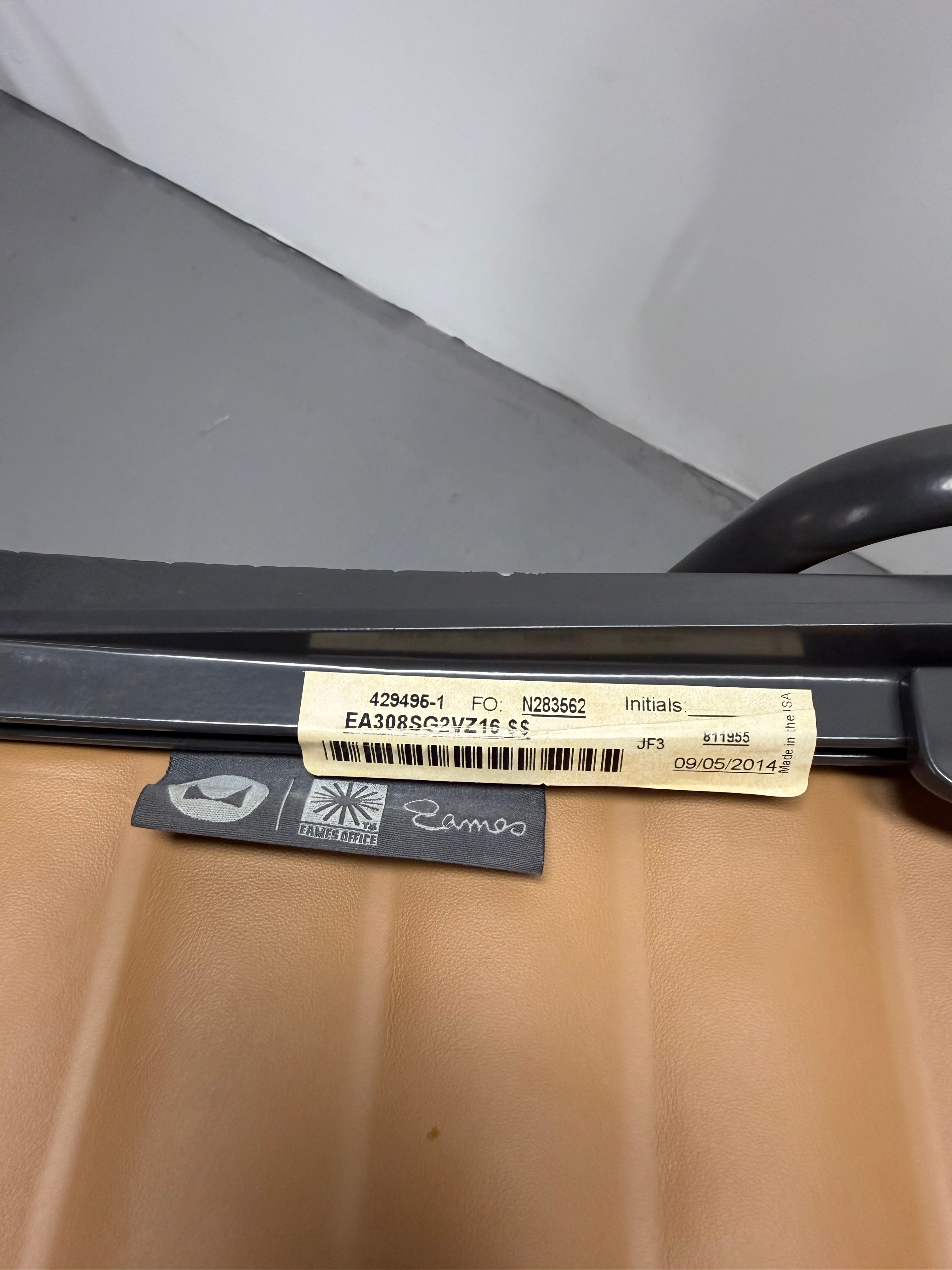 Eames Aluminium Group Low Back Chair - Tan Leather / Black Frame