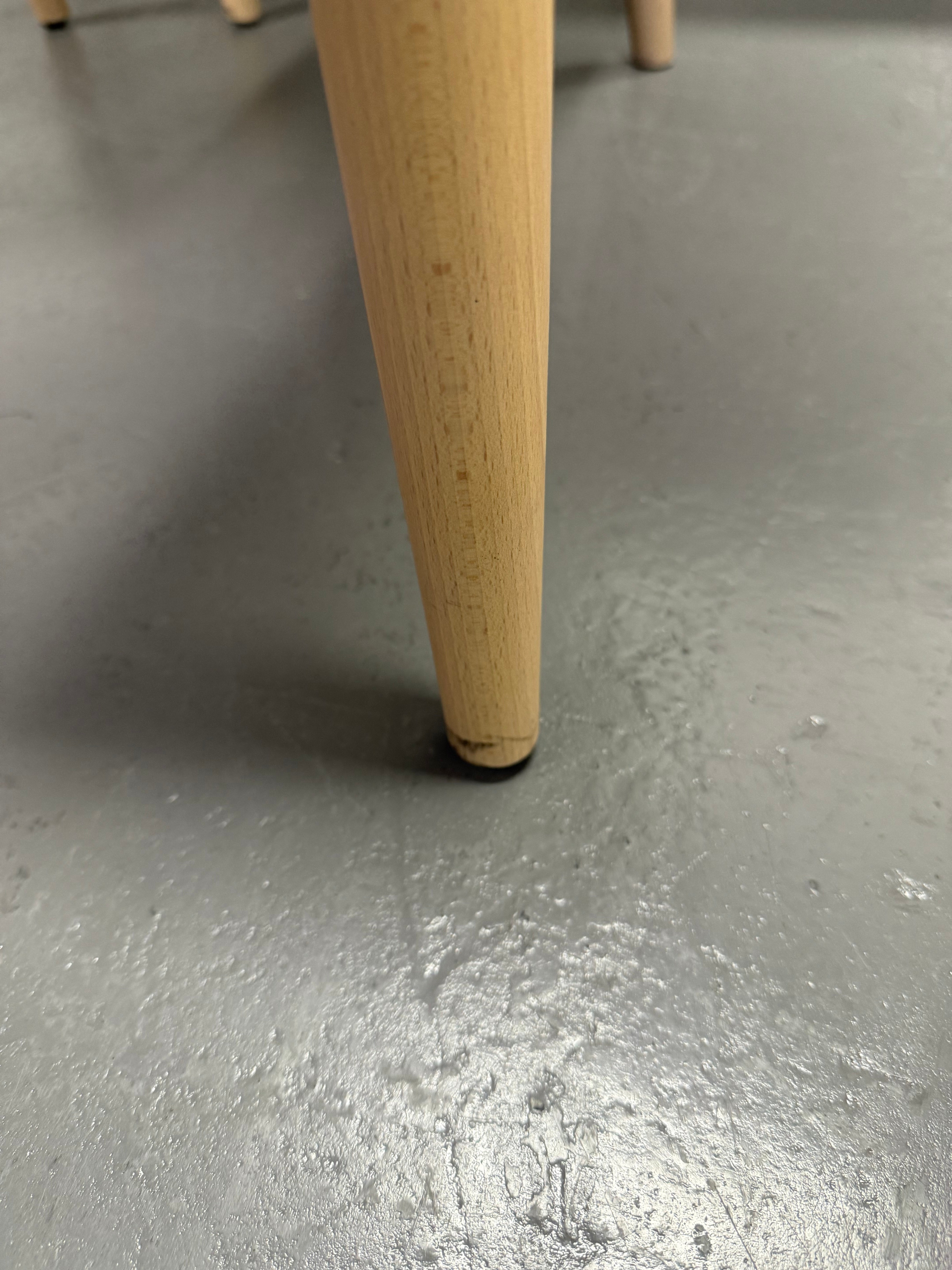 Crassevig Upholstered Armchair – Light Grey Fabric & Timber Legs - Made in Italy