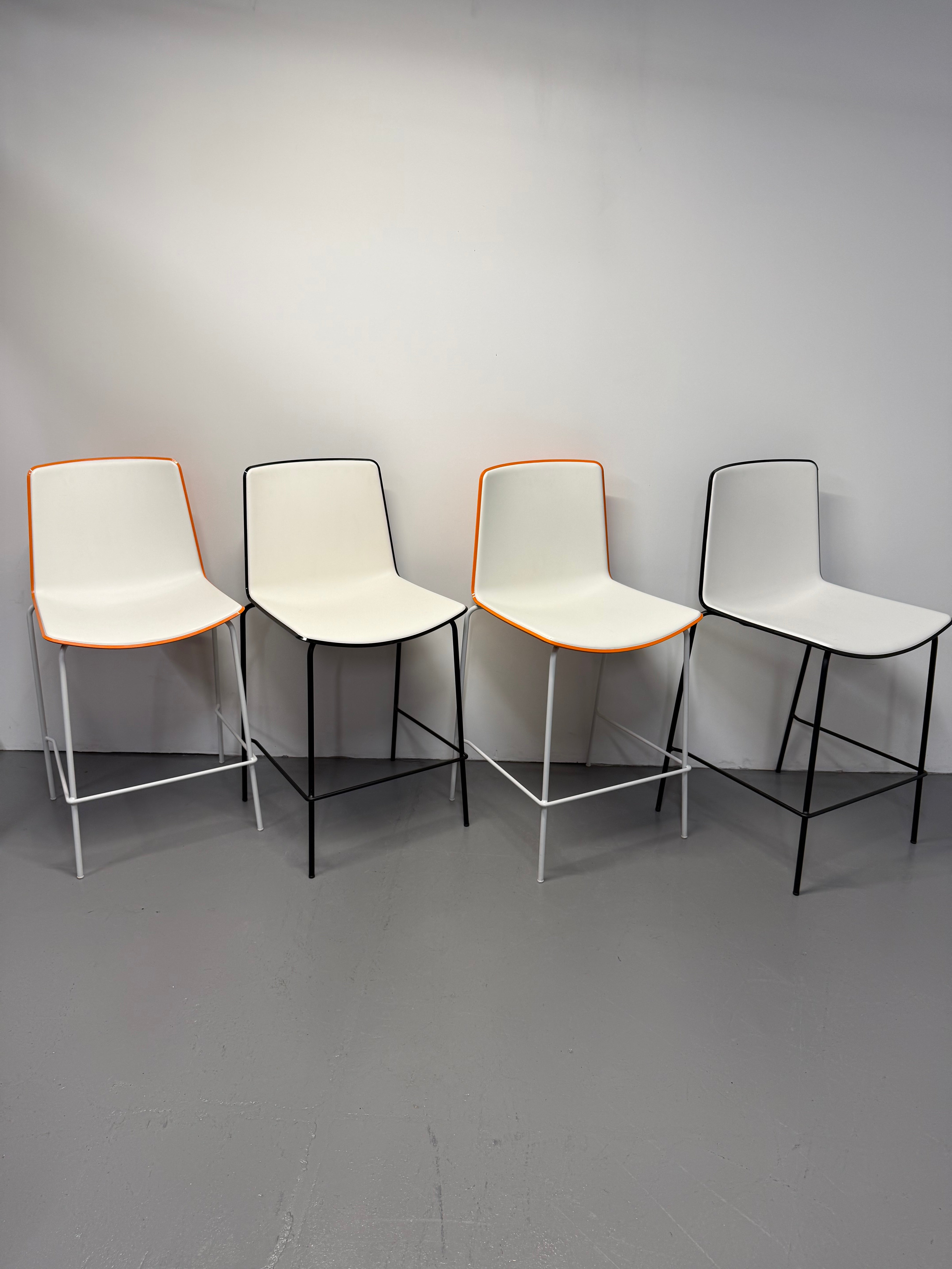 Pedrali Tweet Barstool - White Seat with Black Frame