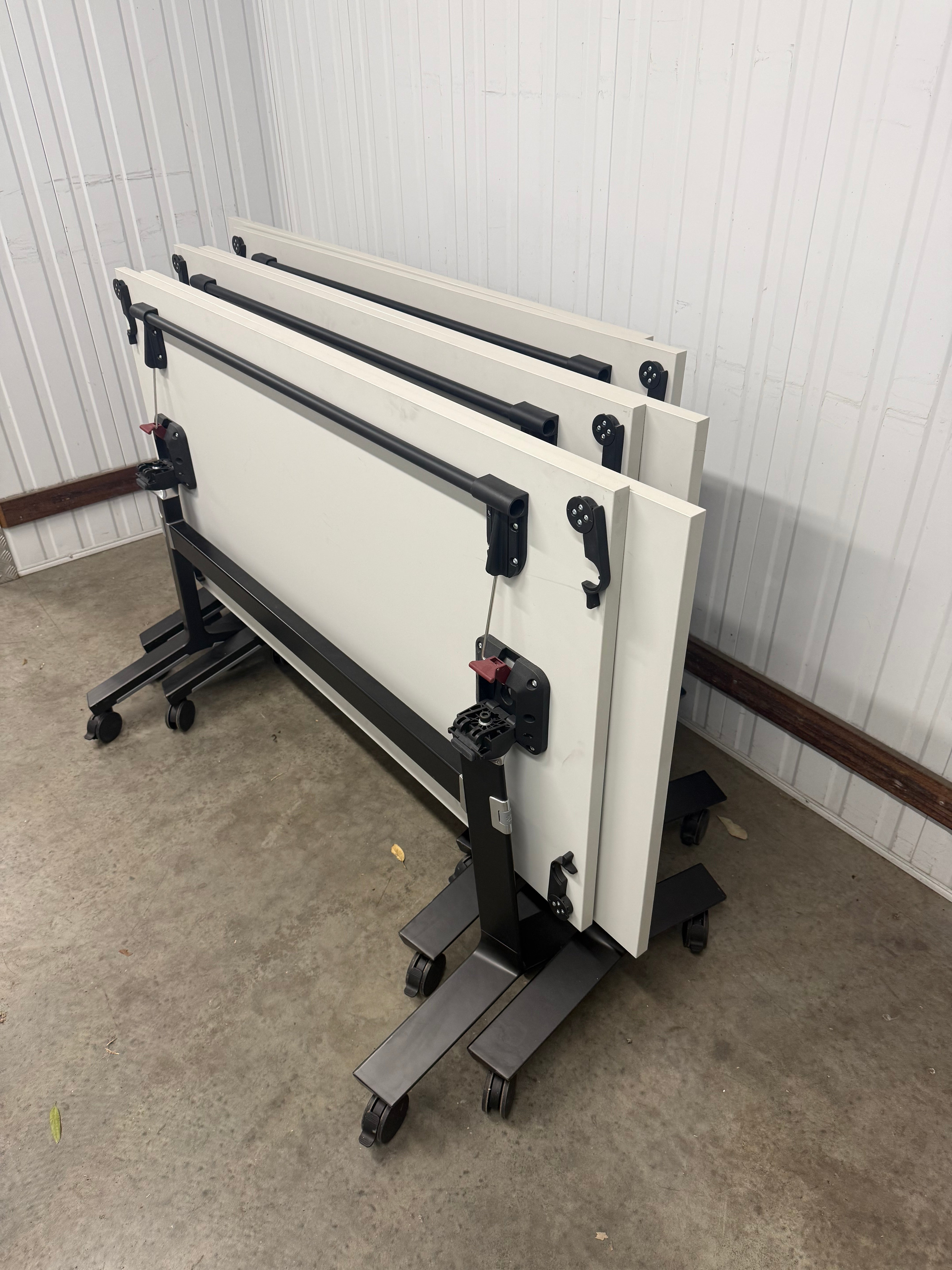 Thinking Works Blade Flip Folding Table - White Top with Black Frame