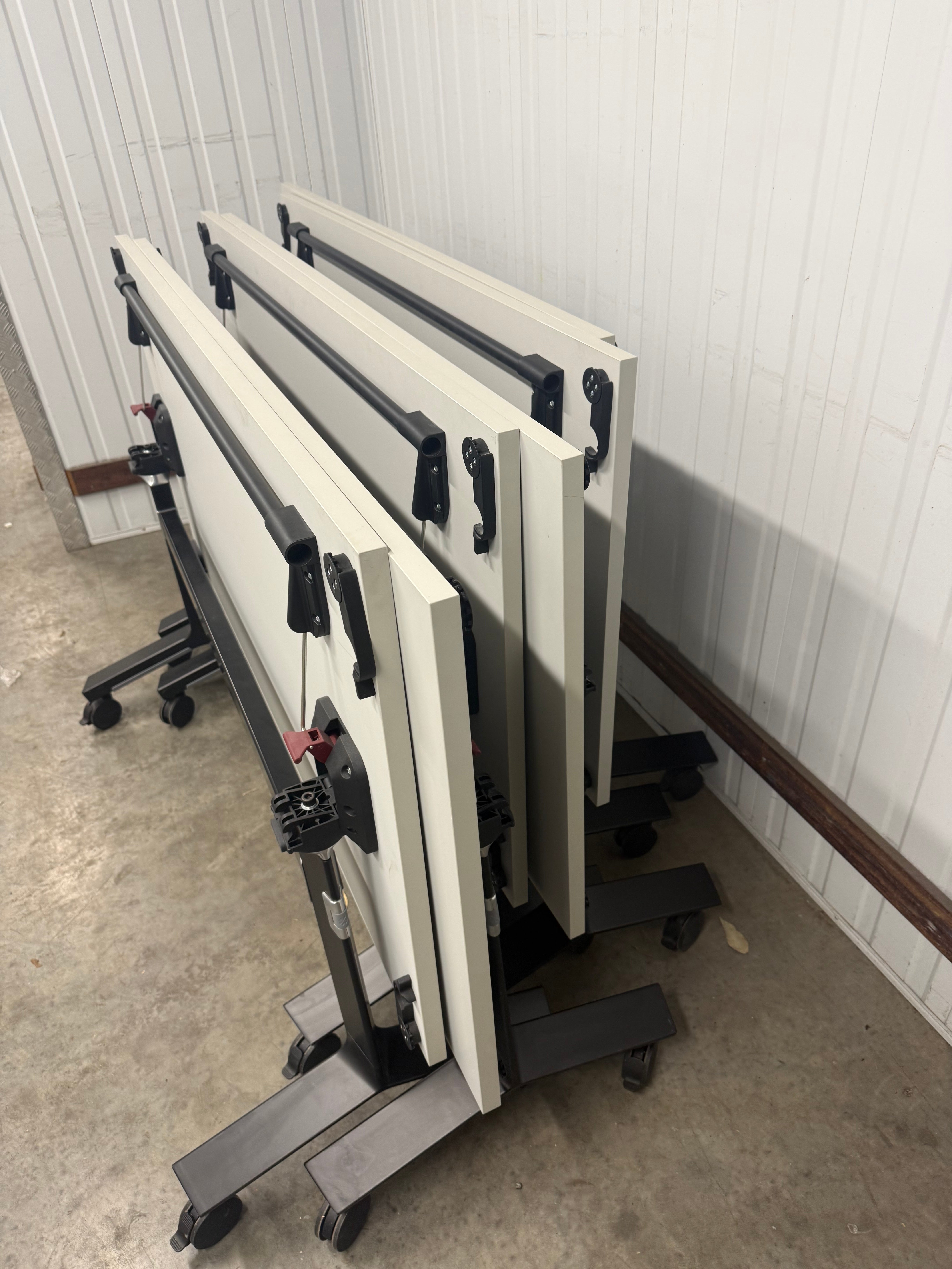 Thinking Works Blade Flip Folding Table - White Top with Black Frame