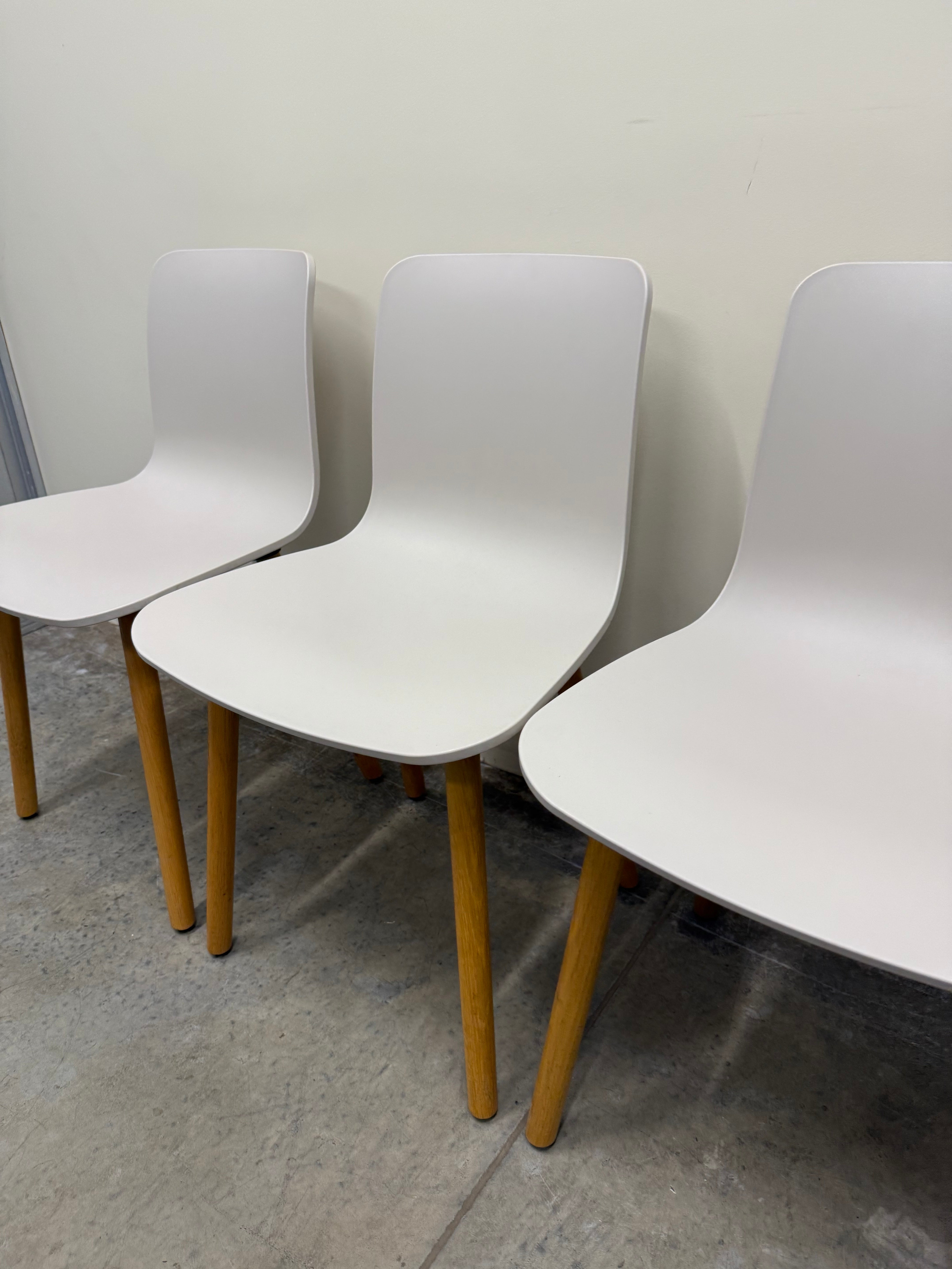 Vitra HAL Wood Chair – Very Light Grey Seat with Oak Legs by Jasper Morrison