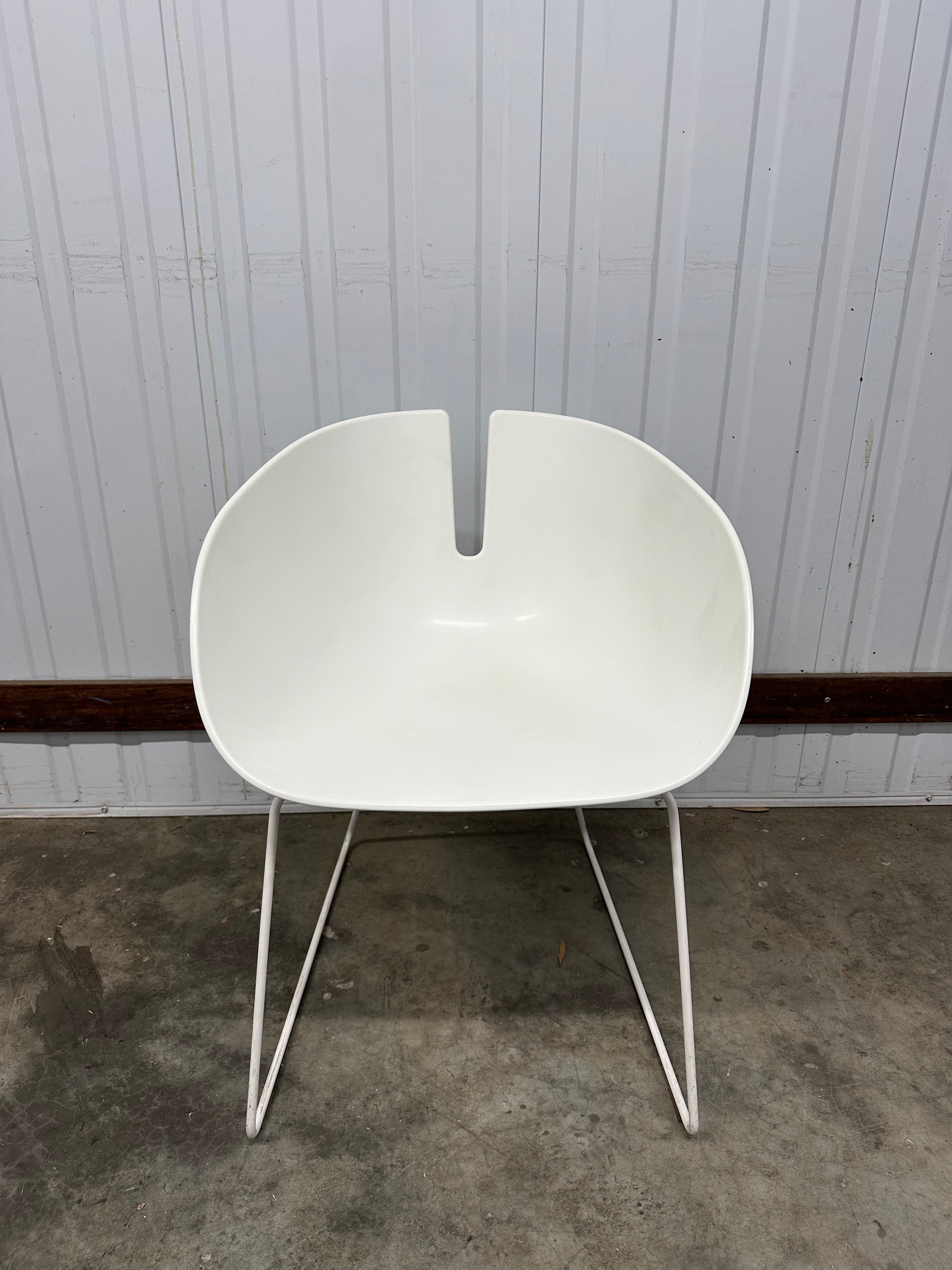 Moroso Fjord H Armchair - White with Satin Stainless Steel Base