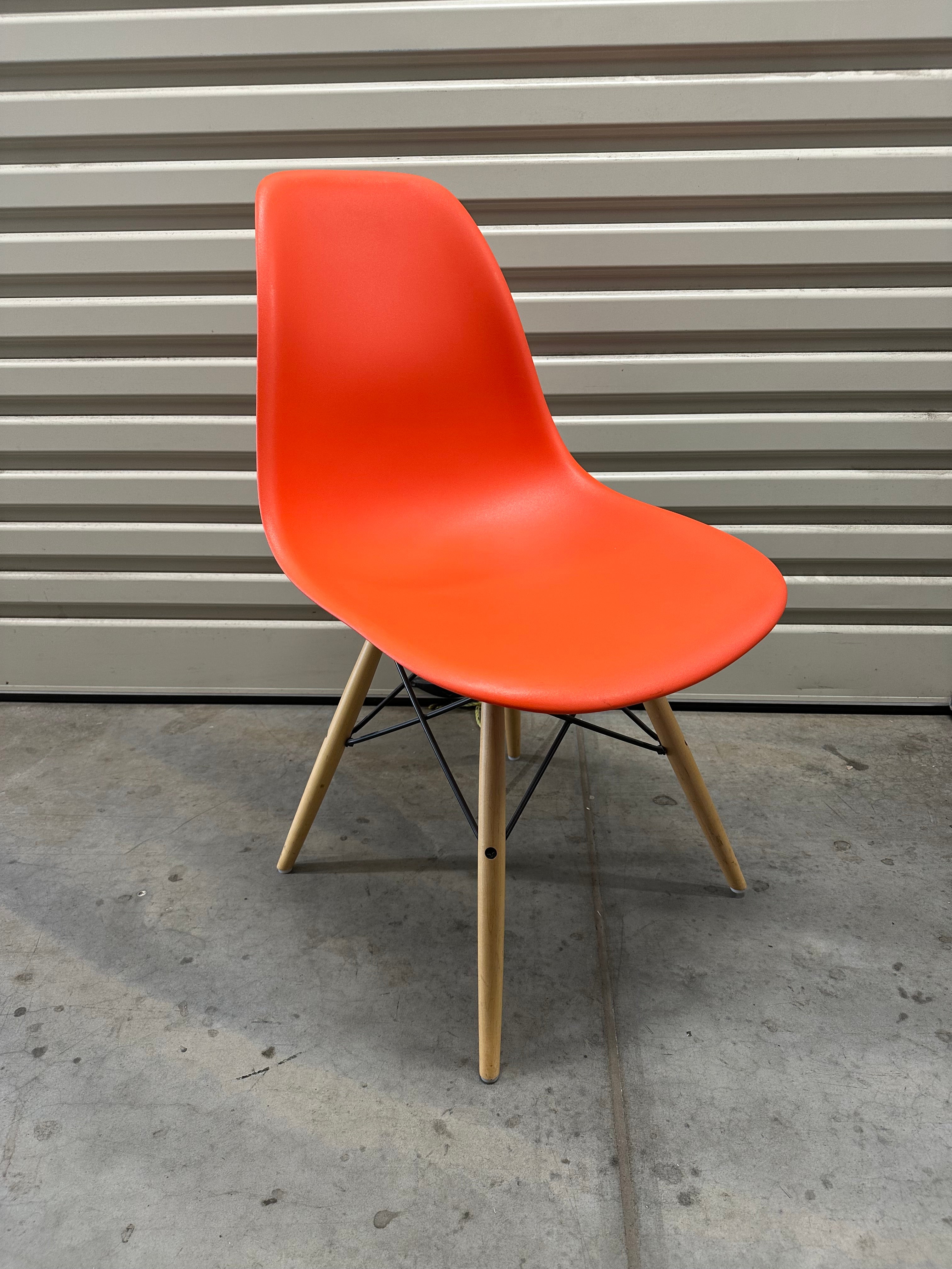 Original Eames Moulded Plastic Side Chair Dowel – Red