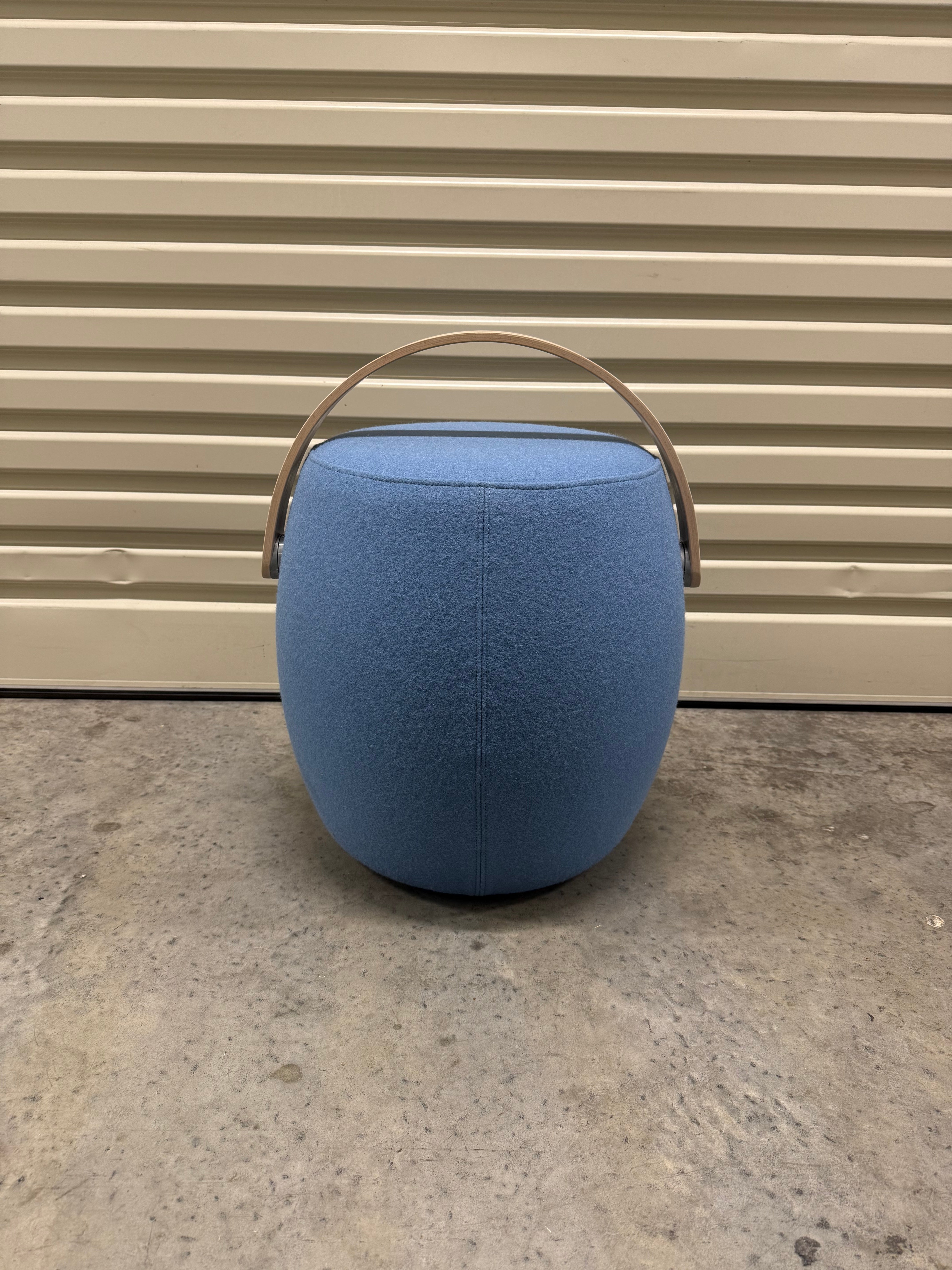 Offecct Carry On Ottoman with Wood Handle – Blue