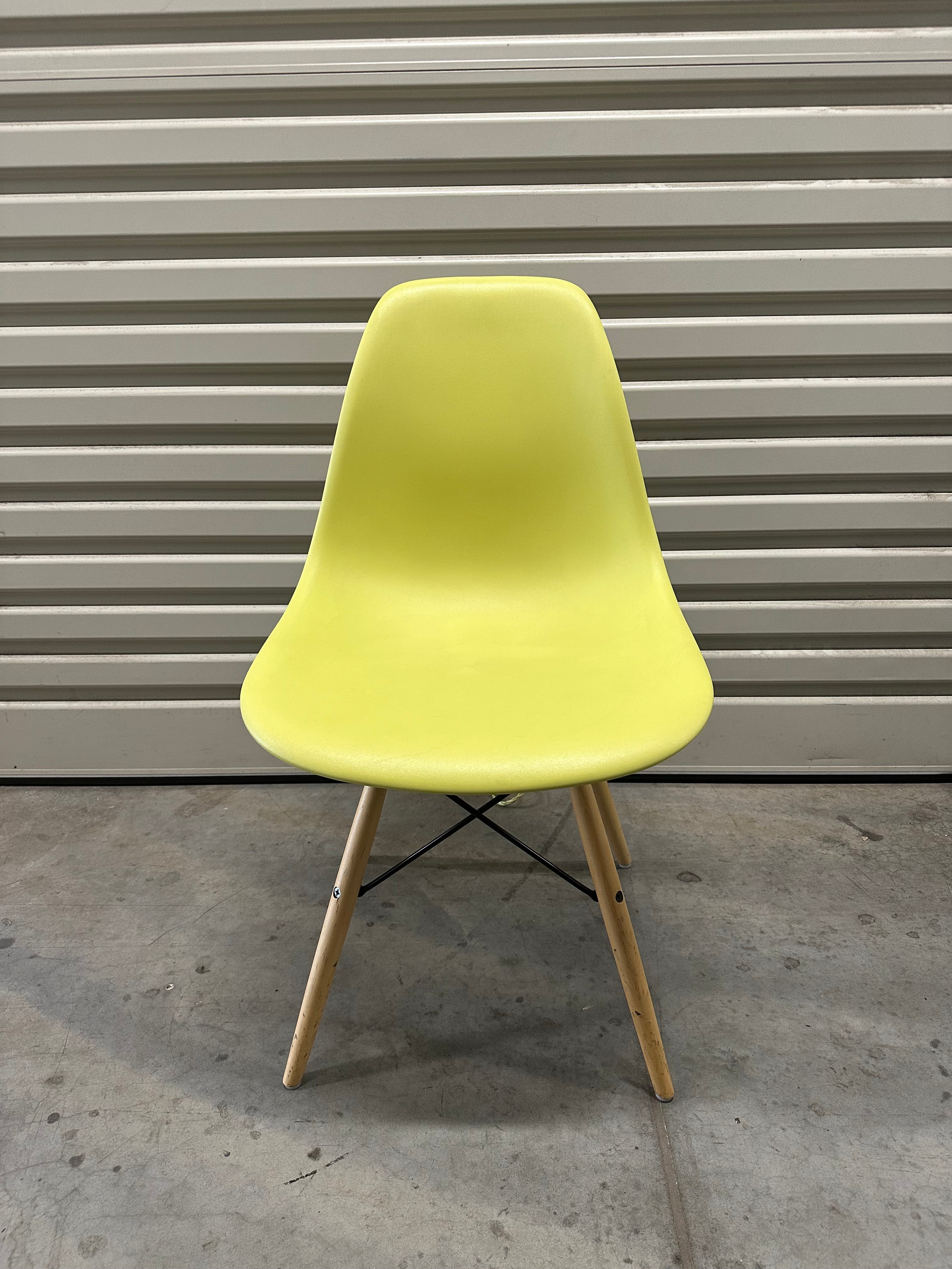 Original Eames Moulded Plastic Side Chair Dowel – Mustard
