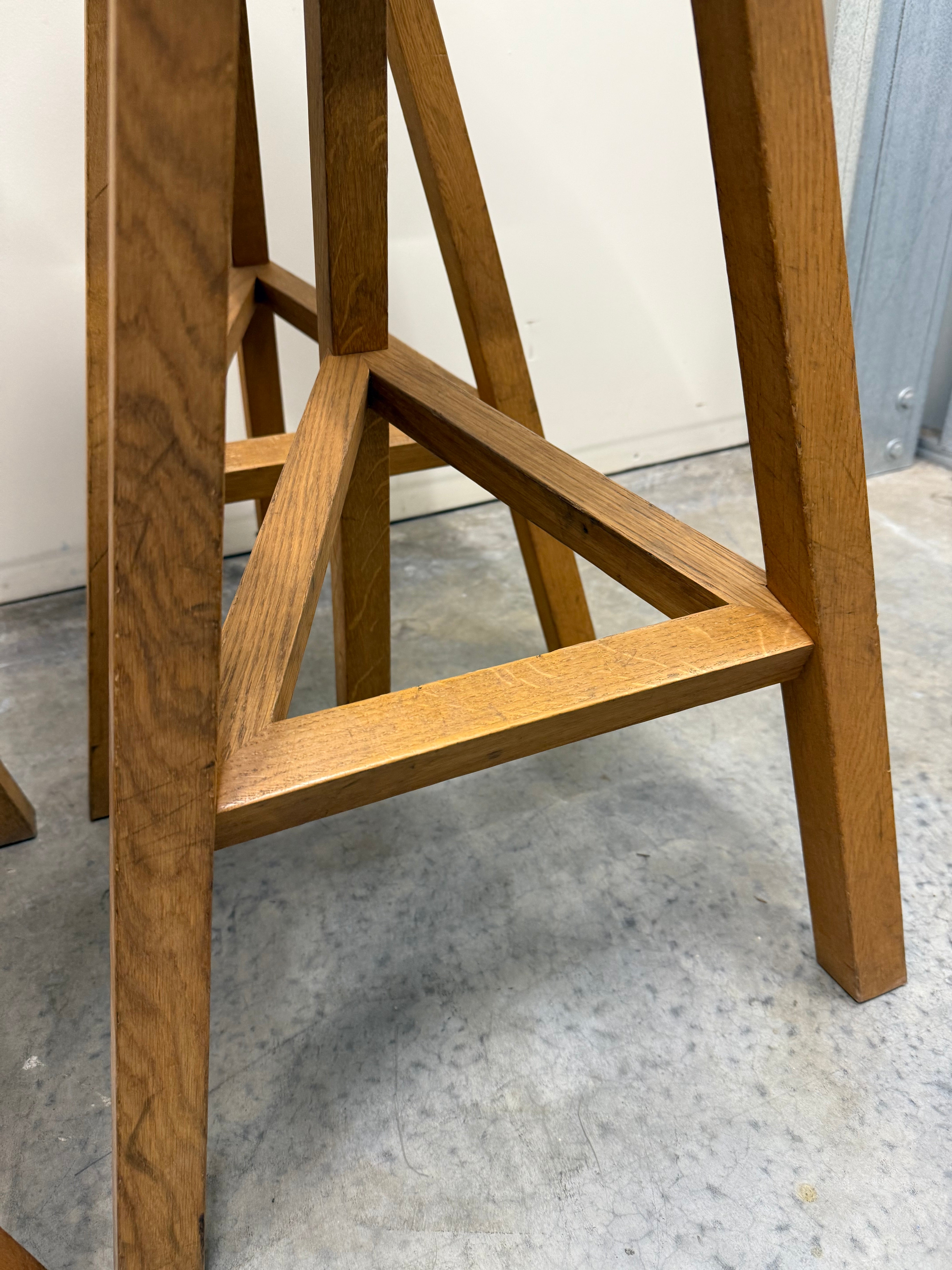 Heidi Bar Stool by Established & Sons – Black Saddle Seat with Solid Oak Base