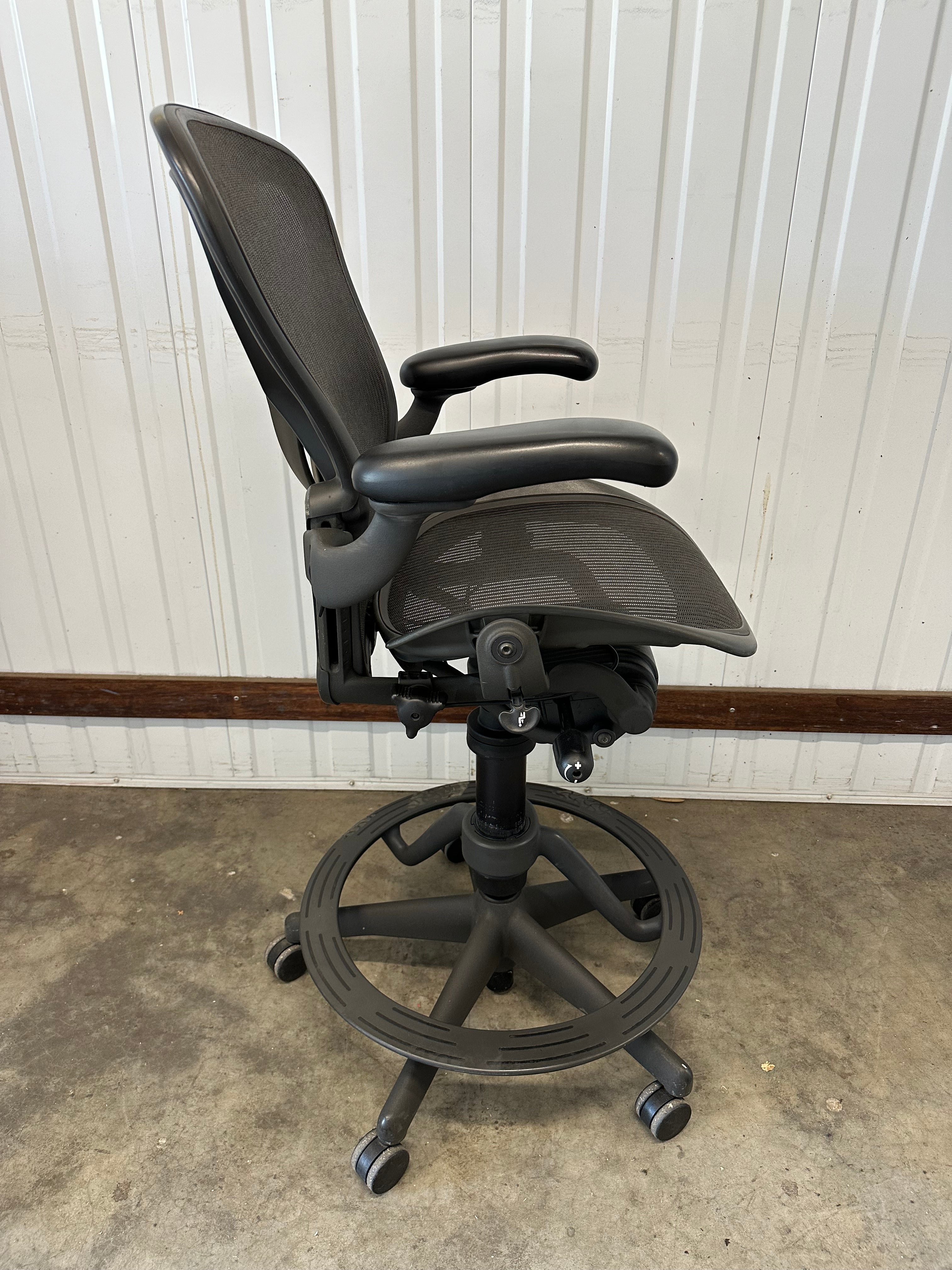 Herman Miller Aeron High drafting stool chair with Posture Fit - Size B