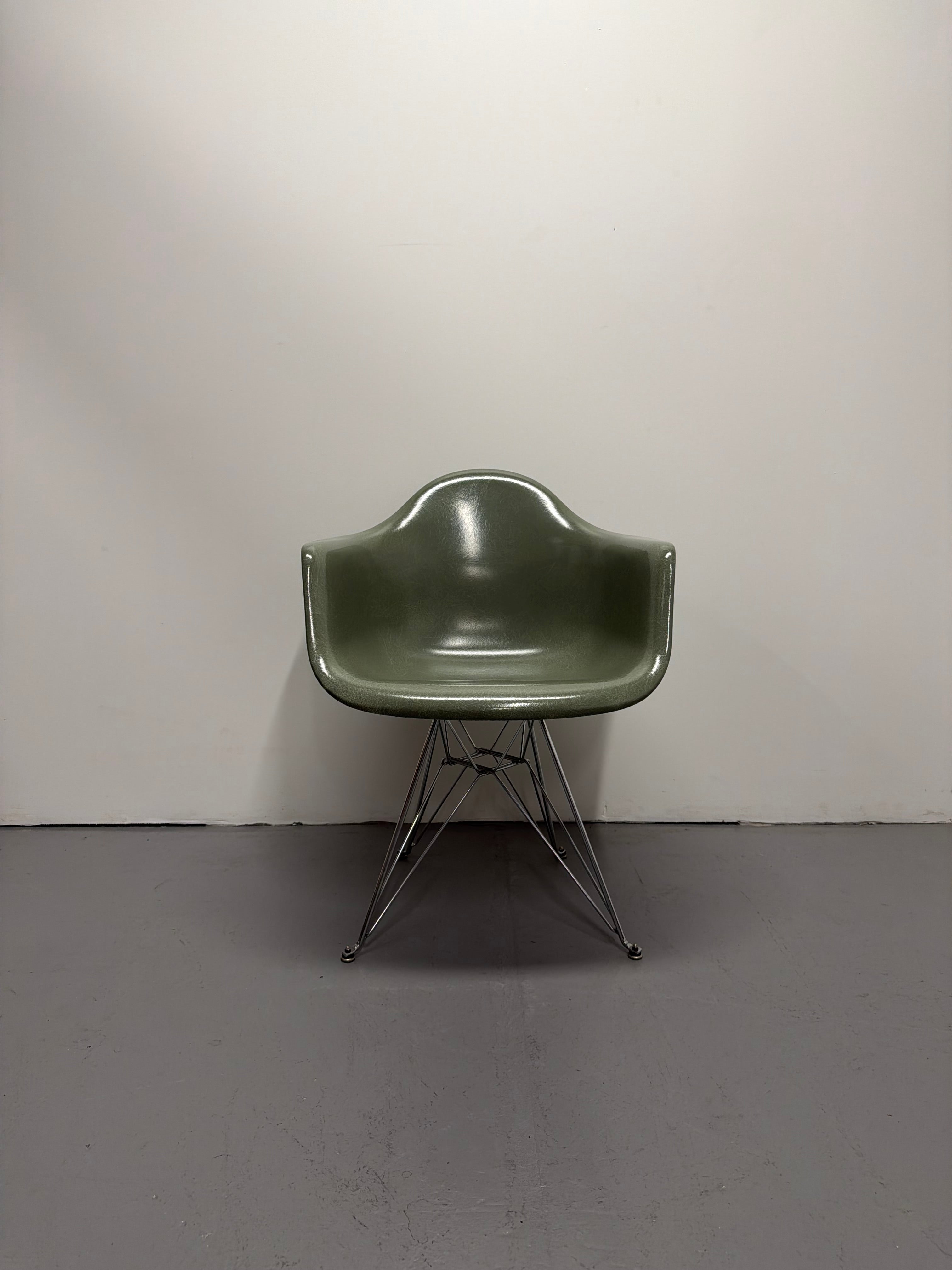 Modernica Fibreglass Arm Shell Chair Eames style | Sage Green