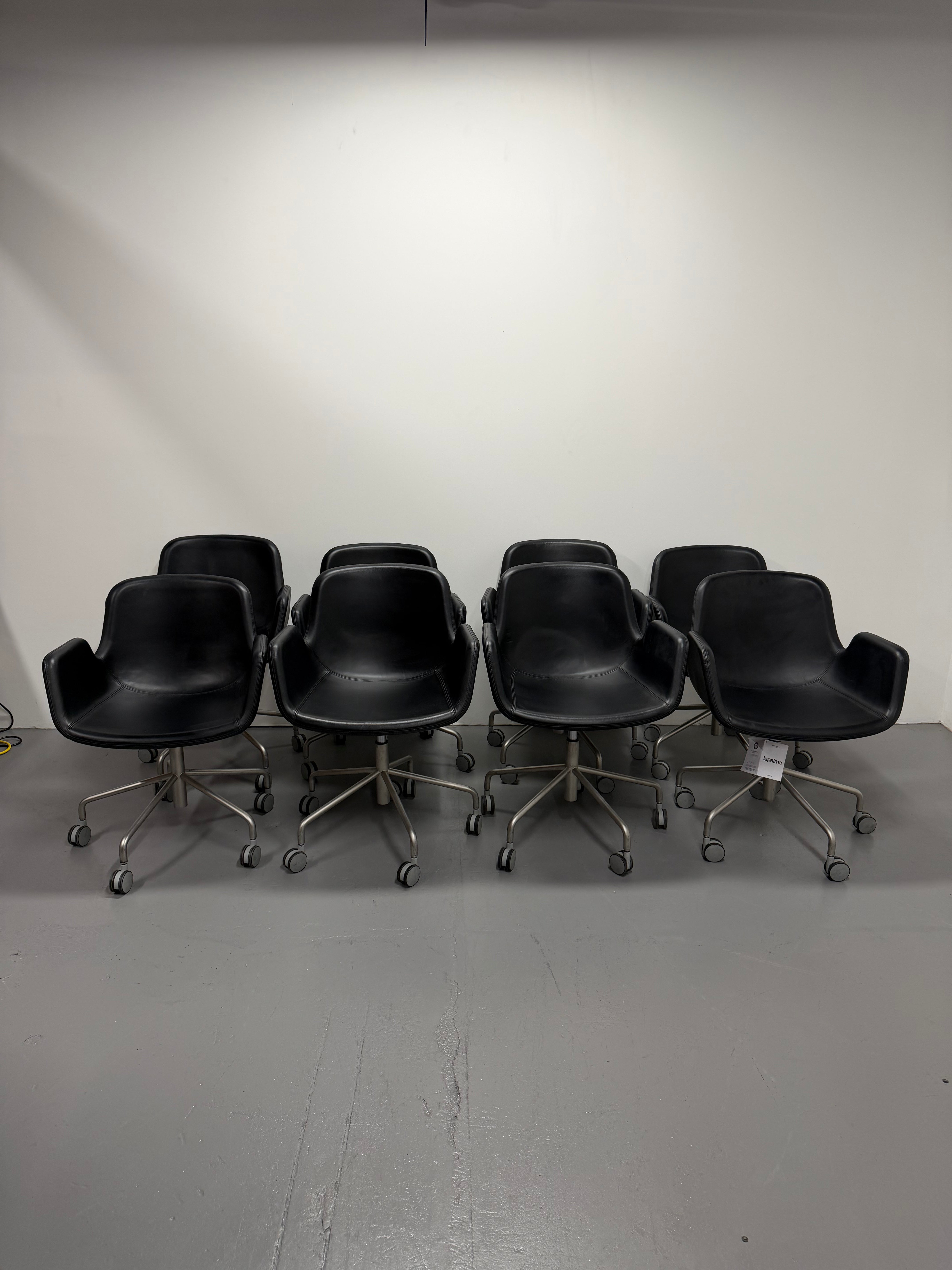 Lapalma Pass Easy Chair – Black Leather, 5-Star Castor Base