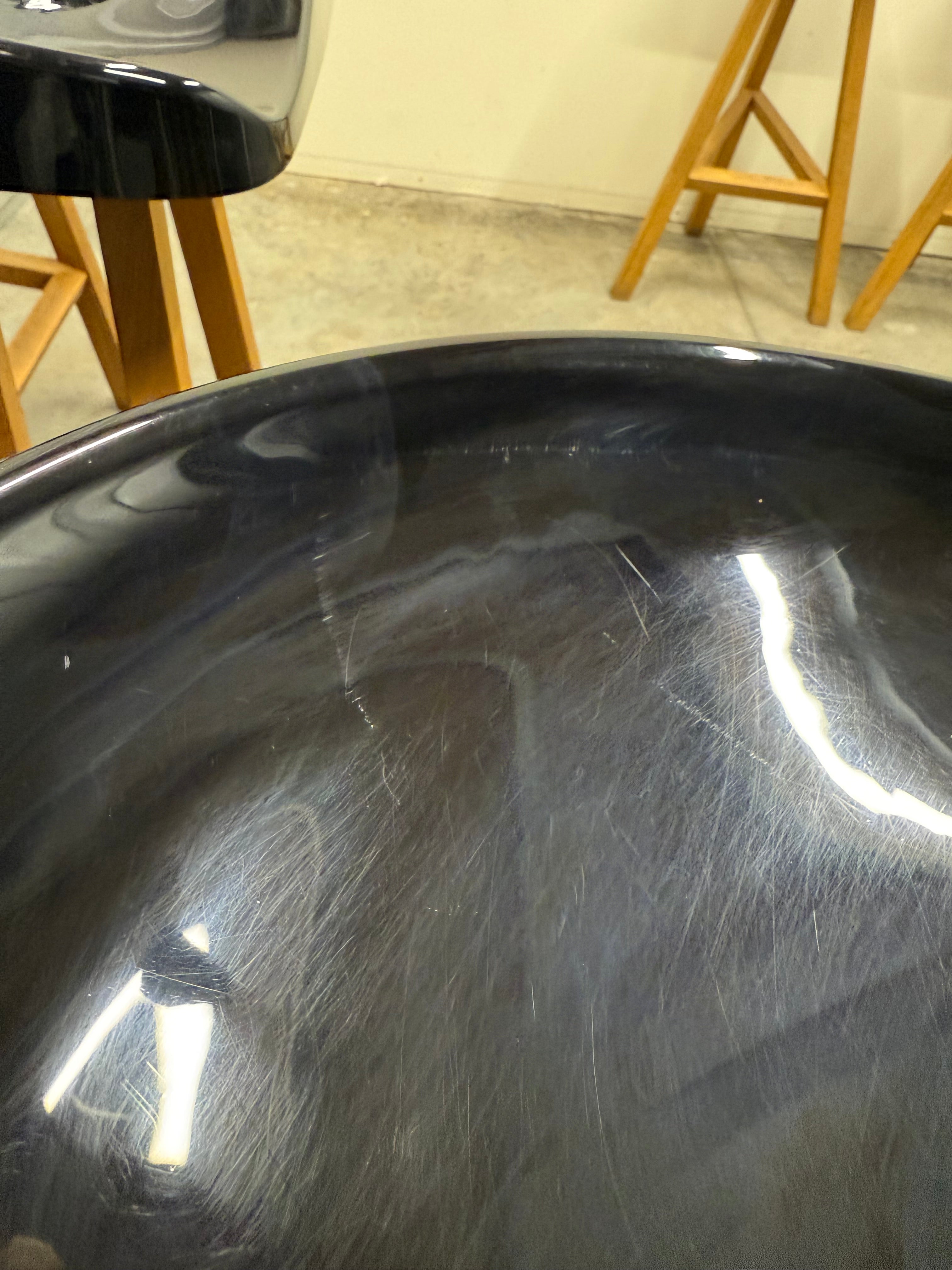 Heidi Bar Stool by Established & Sons – Black Saddle Seat with Solid Oak Base