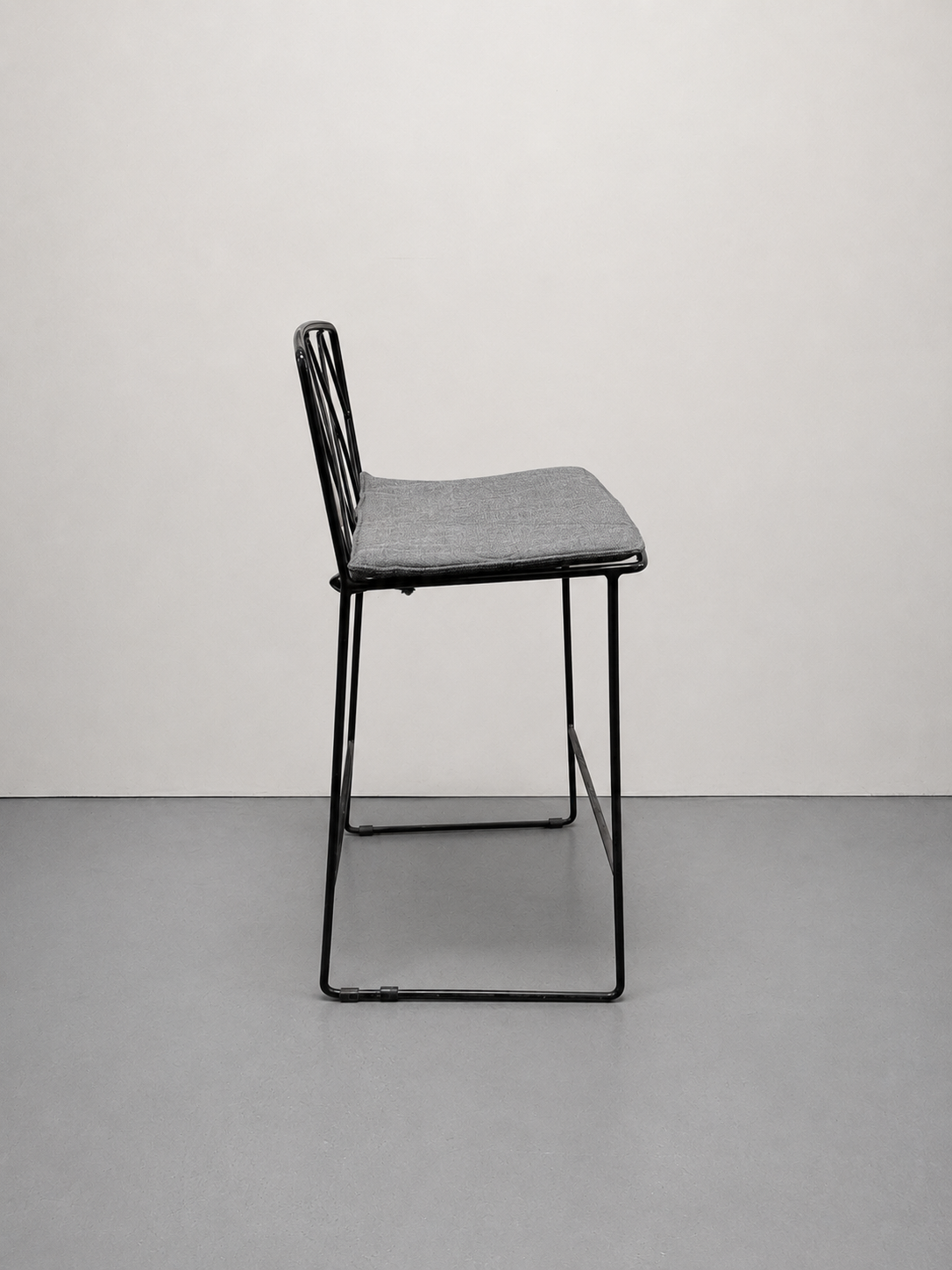 Jardan Seb Bar Stool with Grey Seat Cushion