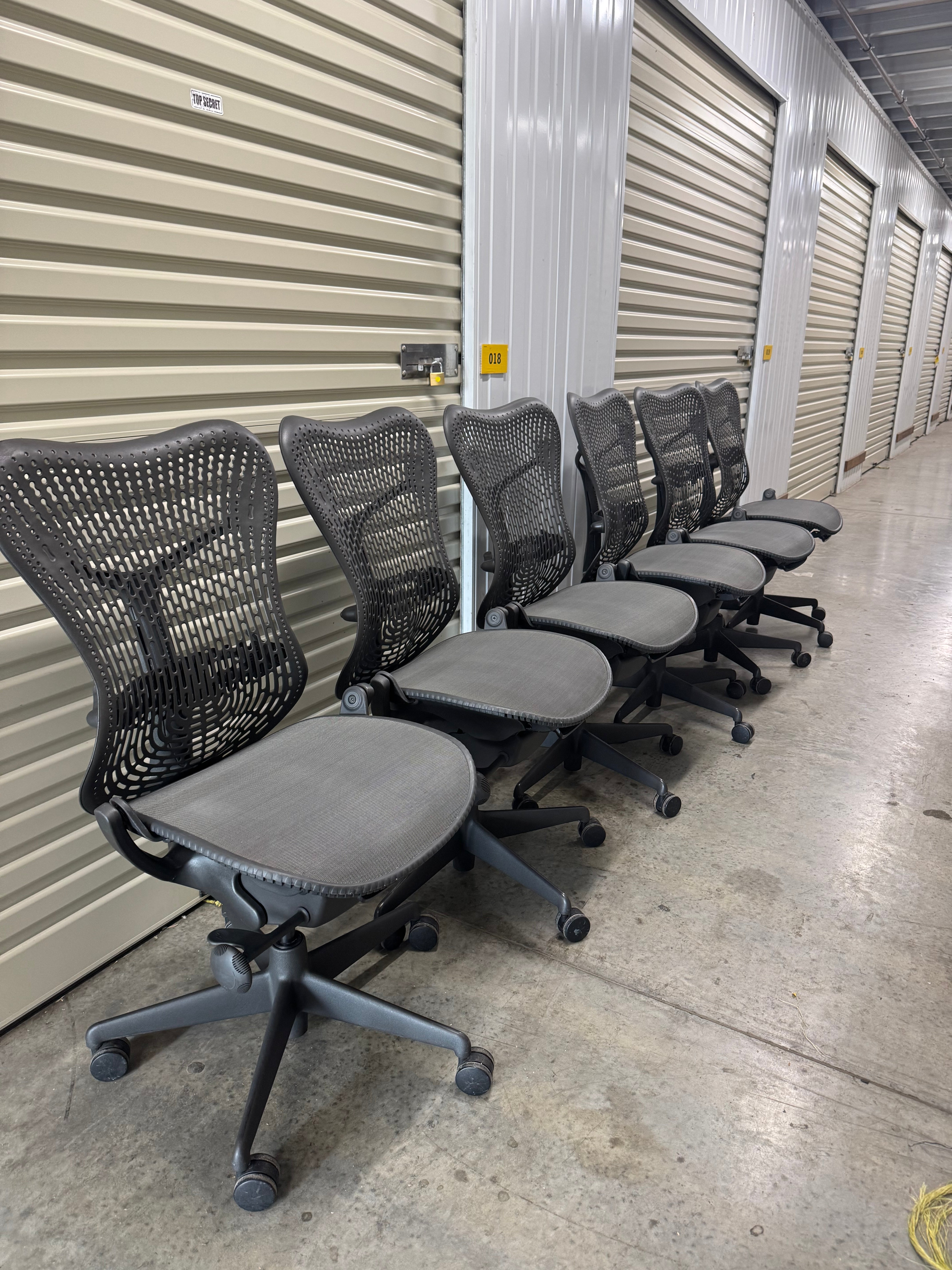 Herman Miller Mirra Office Chair no Arms - Graphite - Front and Back Tilt Lock