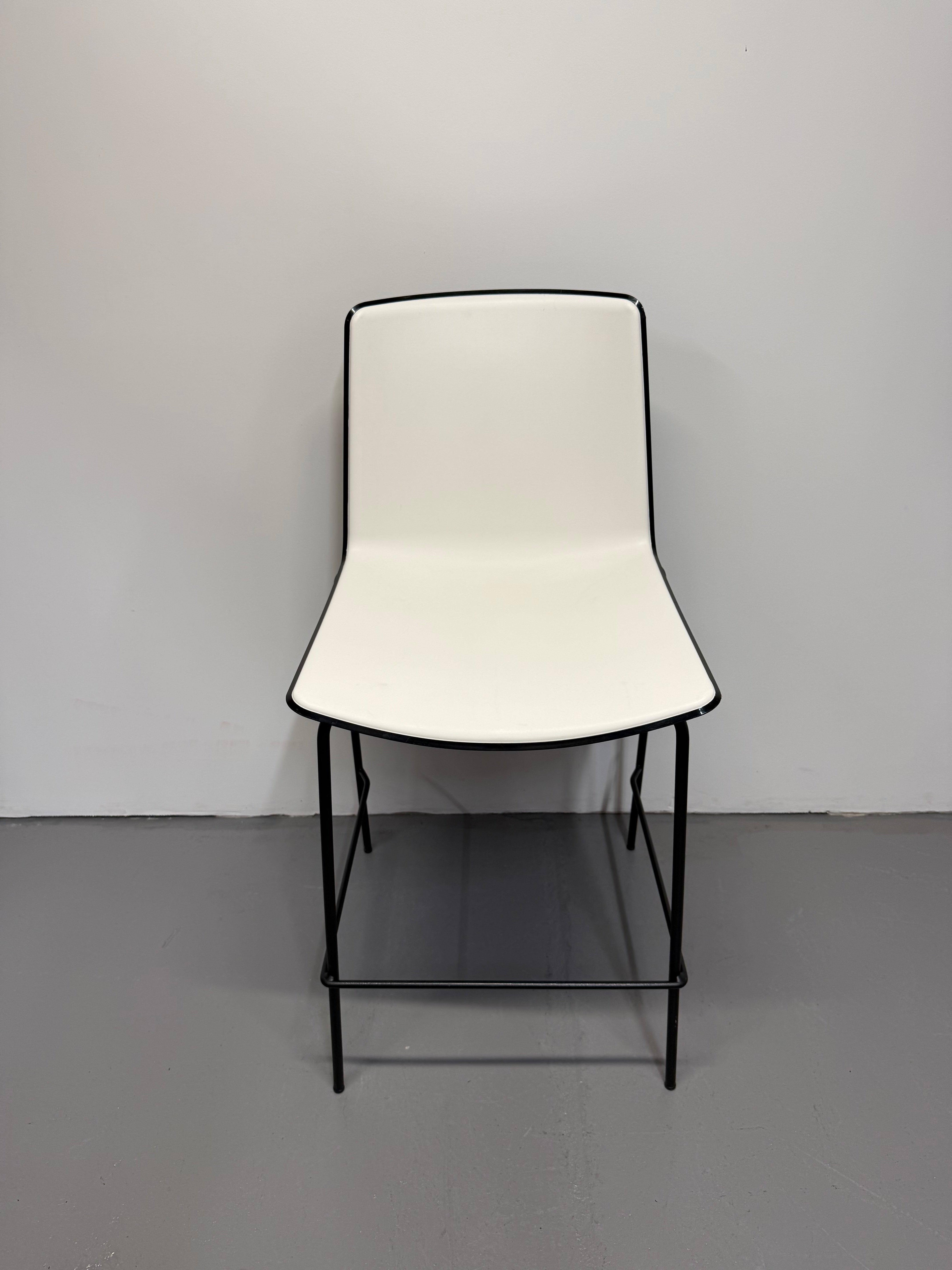 Pedrali Tweet Barstool - White Seat with Black Frame