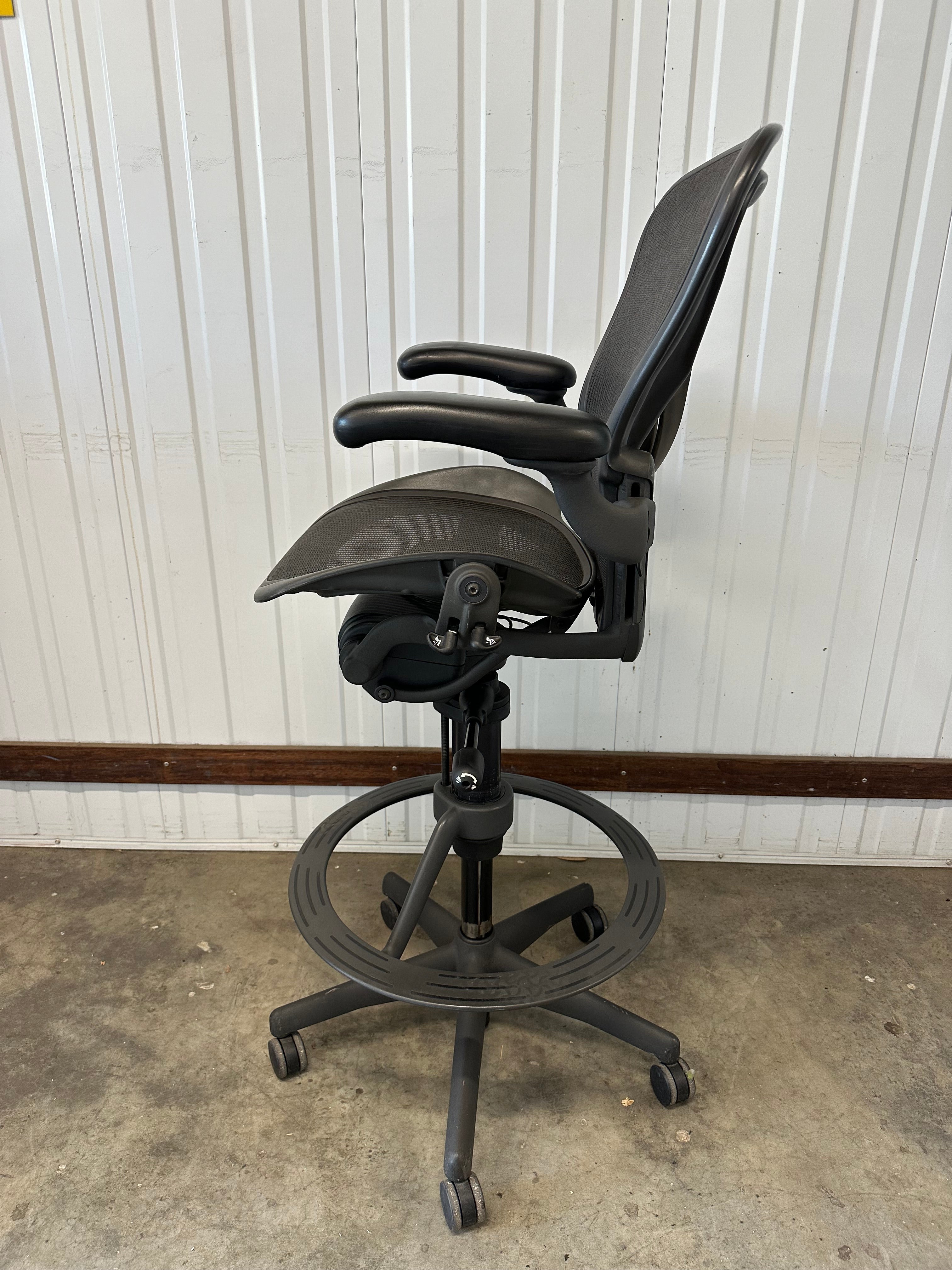 Herman Miller Aeron High drafting stool chair with Posture Fit - Size B