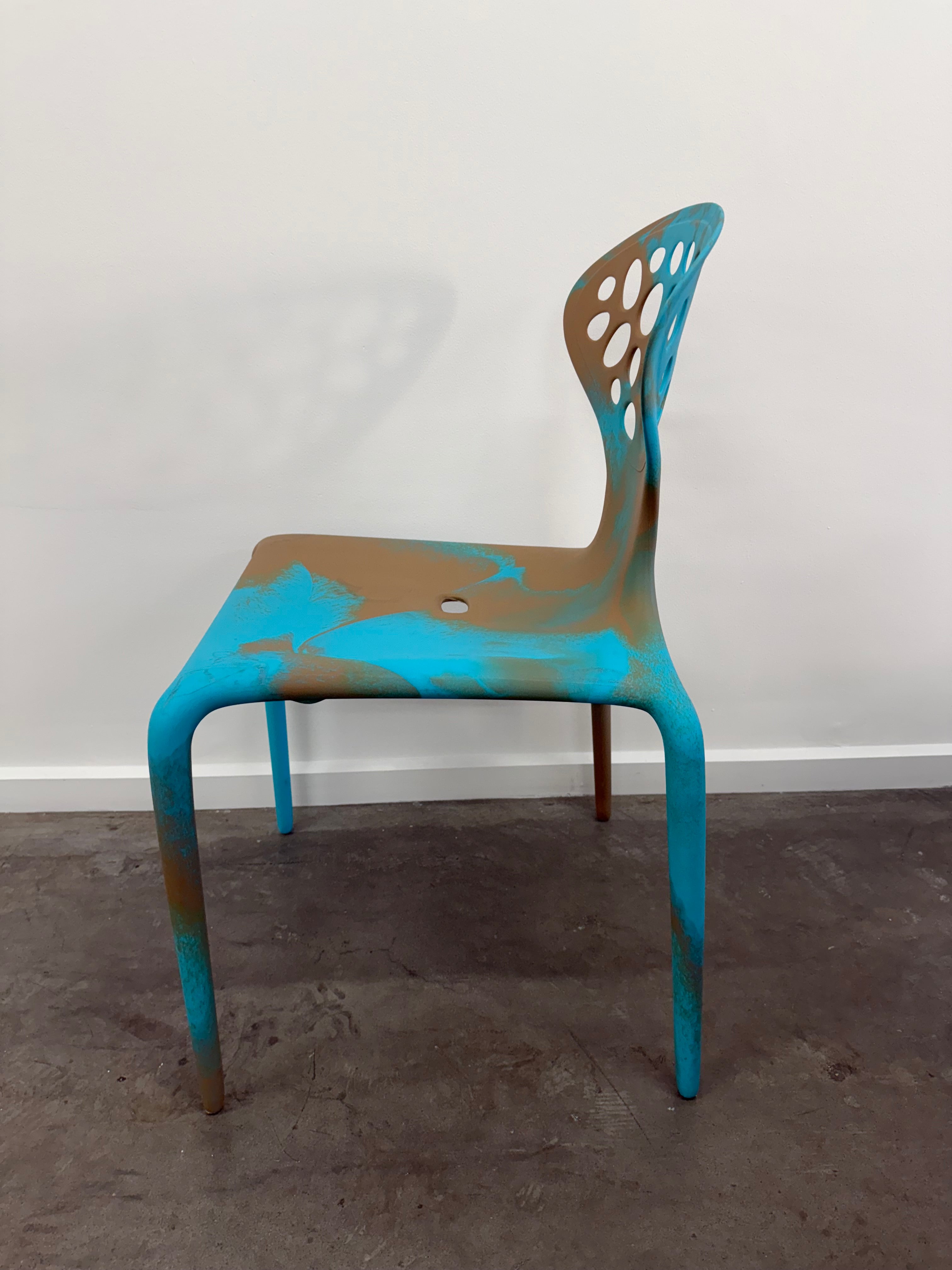 Moroso Supernatural Chair by Ross Lovegrove – Bi-Colour Turquoise/Cappuccino (2005)