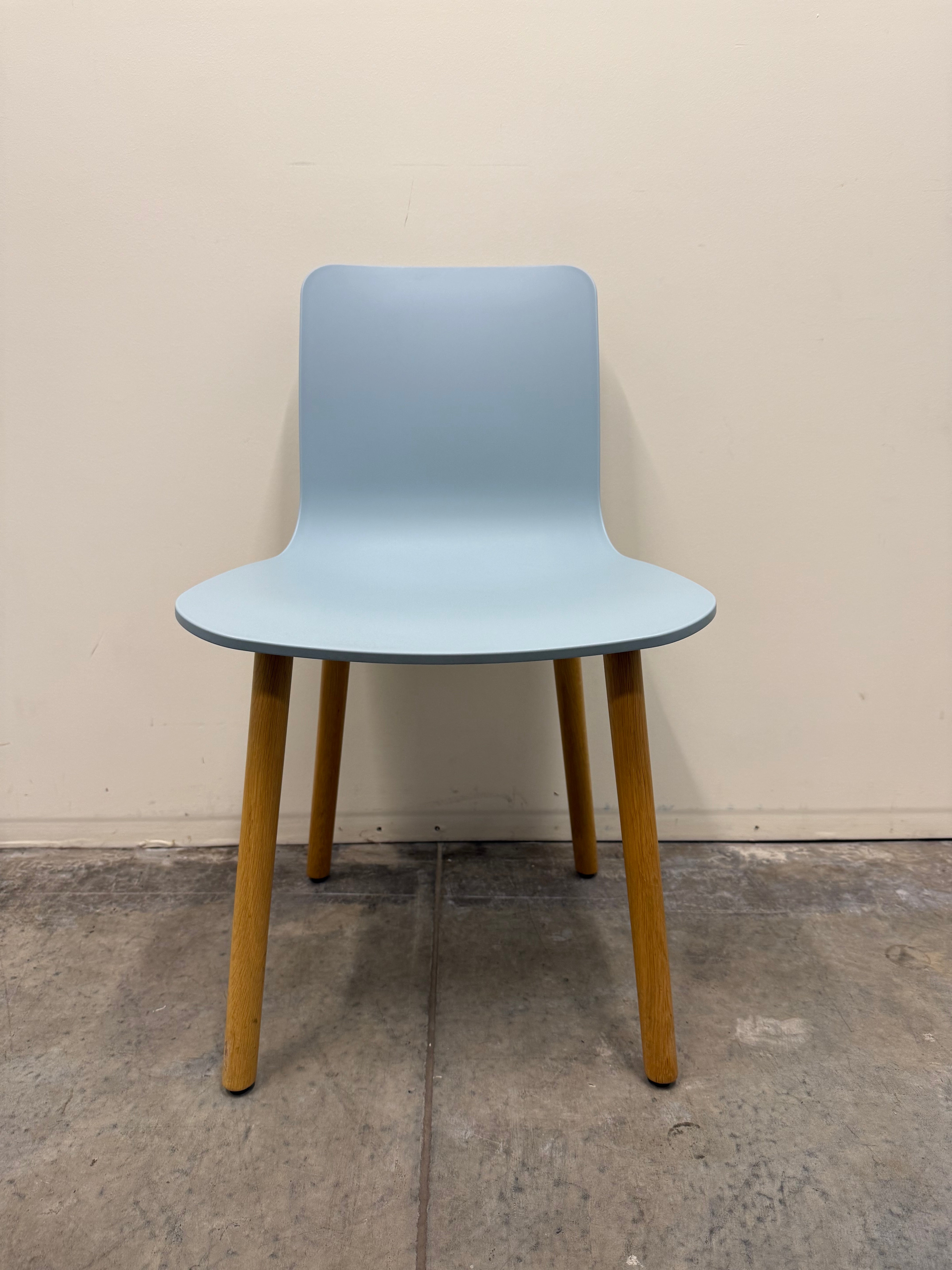 Vitra HAL Wood Chair – Light Blue Seat with Oak Legs by Jasper Morrison