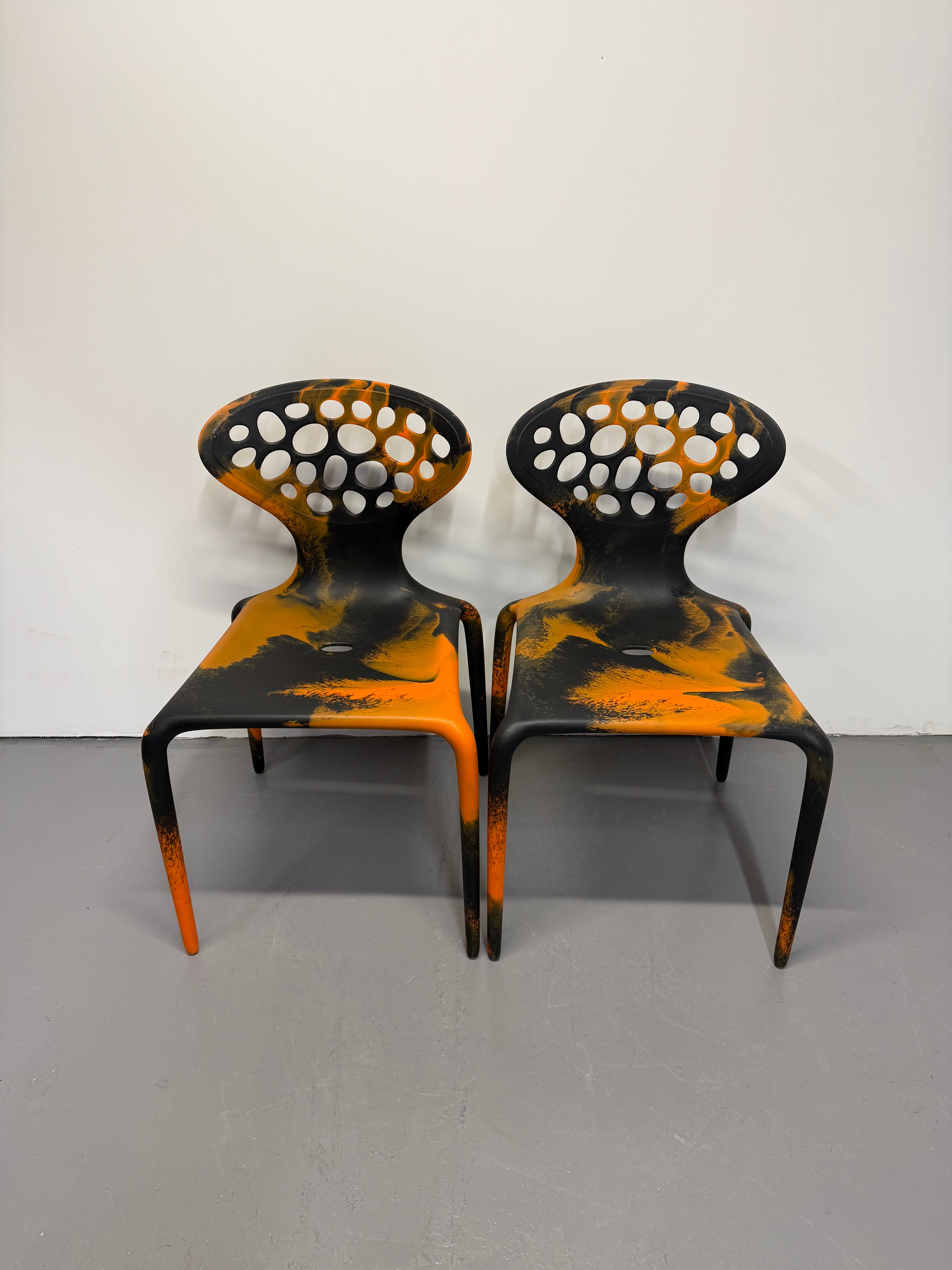 Moroso Supernatural Chair by Ross Lovegrove – Bi-Colour Black/Orange (2005)
