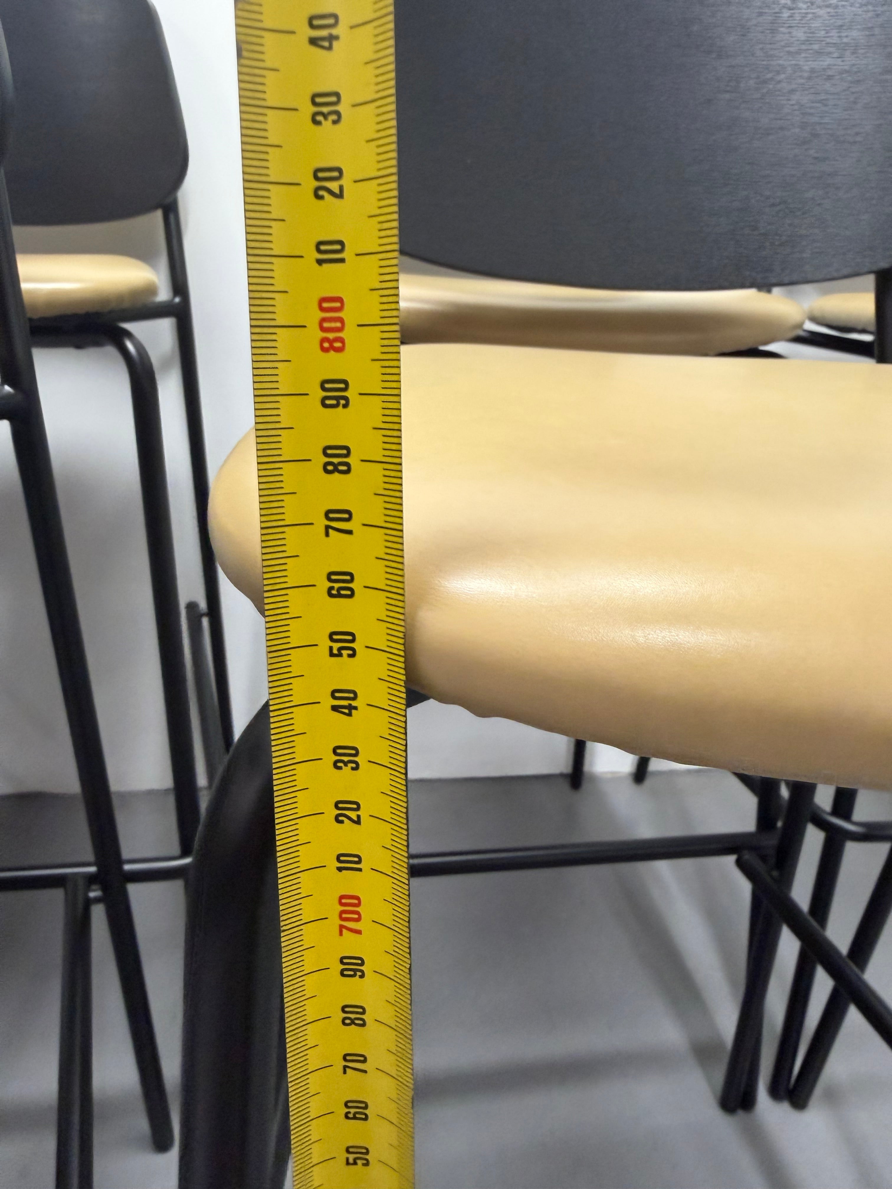 Platform Barstool by m.a.d – Tan Upholstered Seat