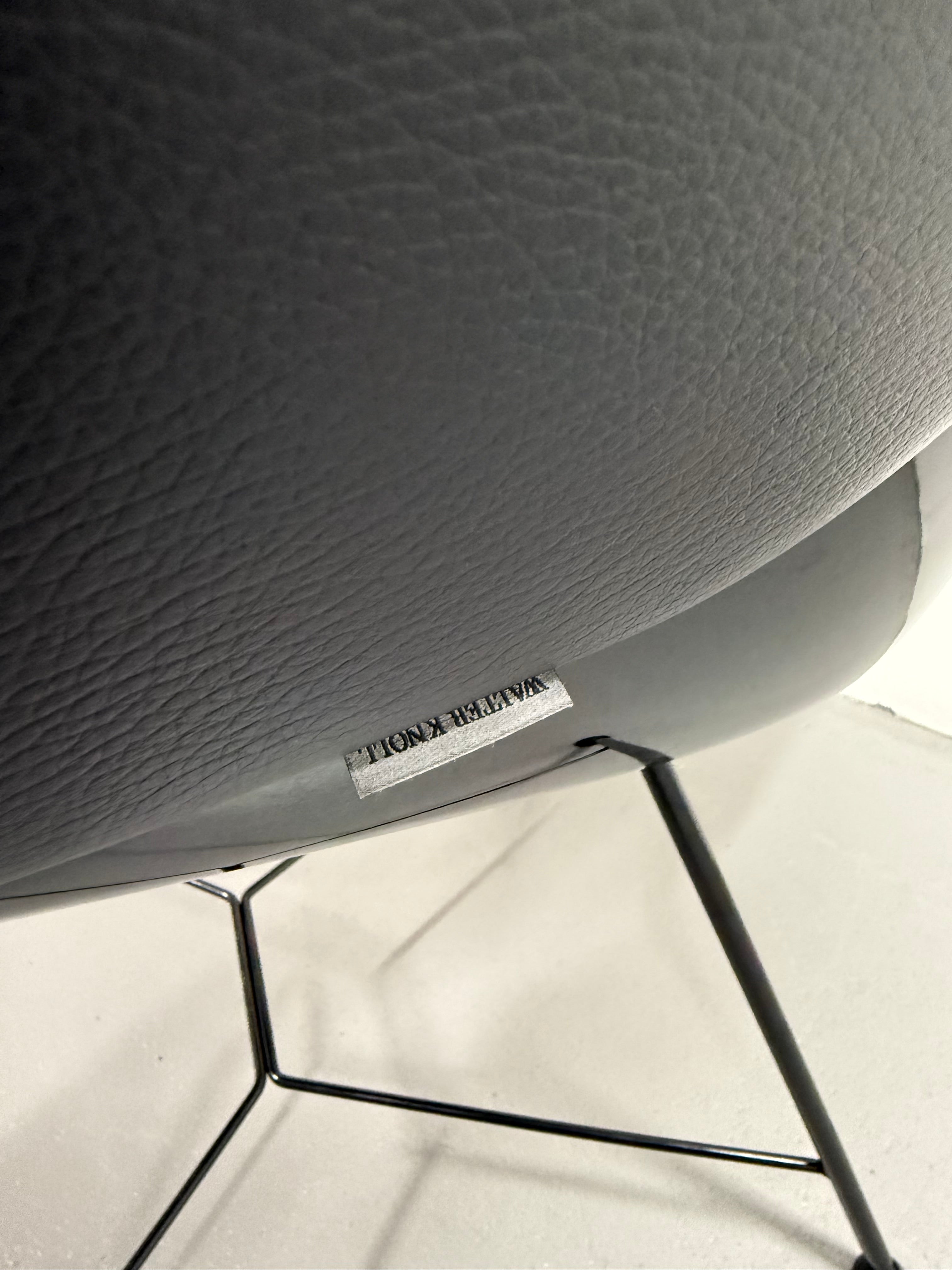 Walter Knoll Turtle Chair - Black Leather with Wire Base