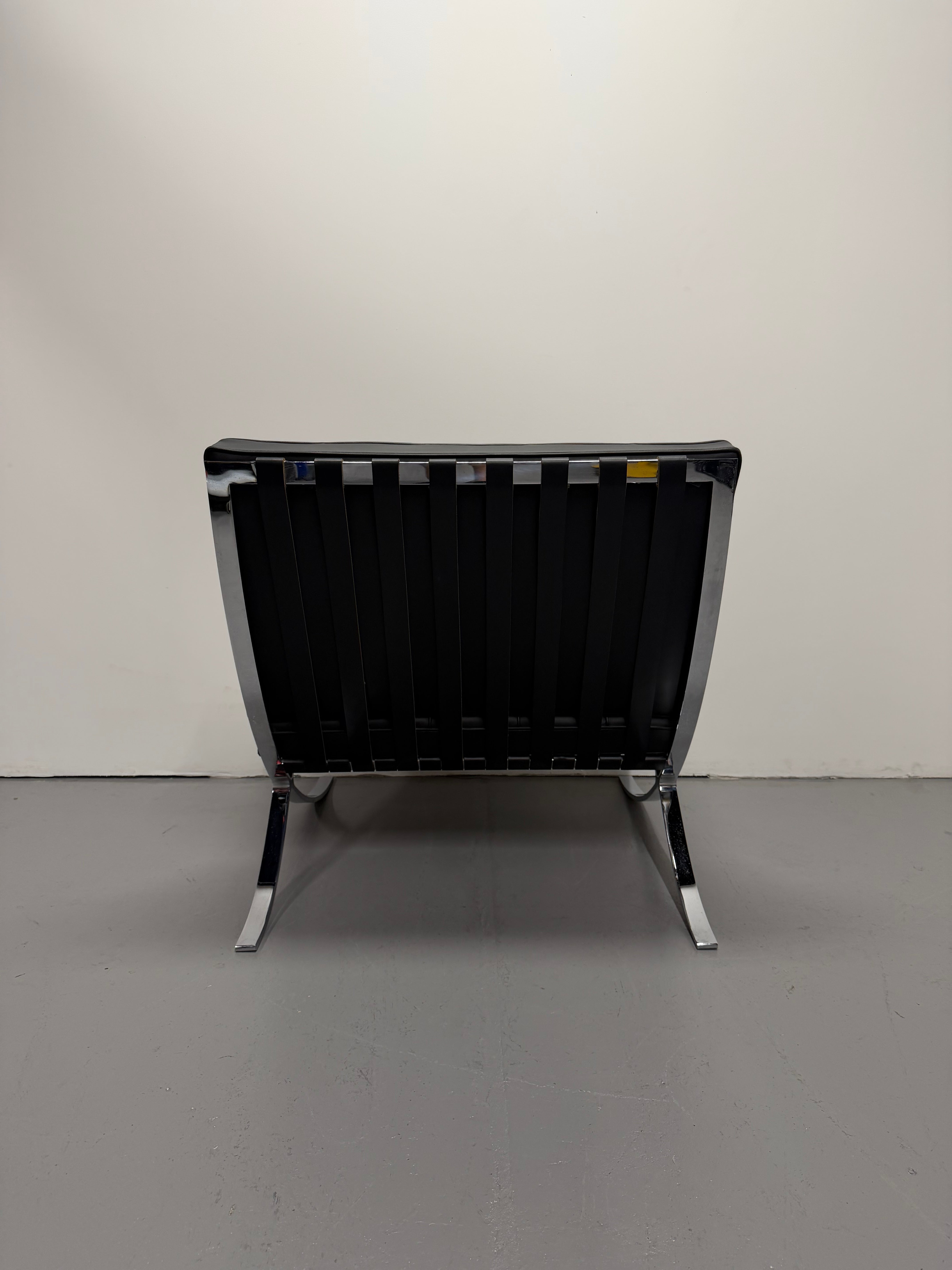 Original Knoll Barcelona Lounge Chair – Chrome Frame, Black Leather
