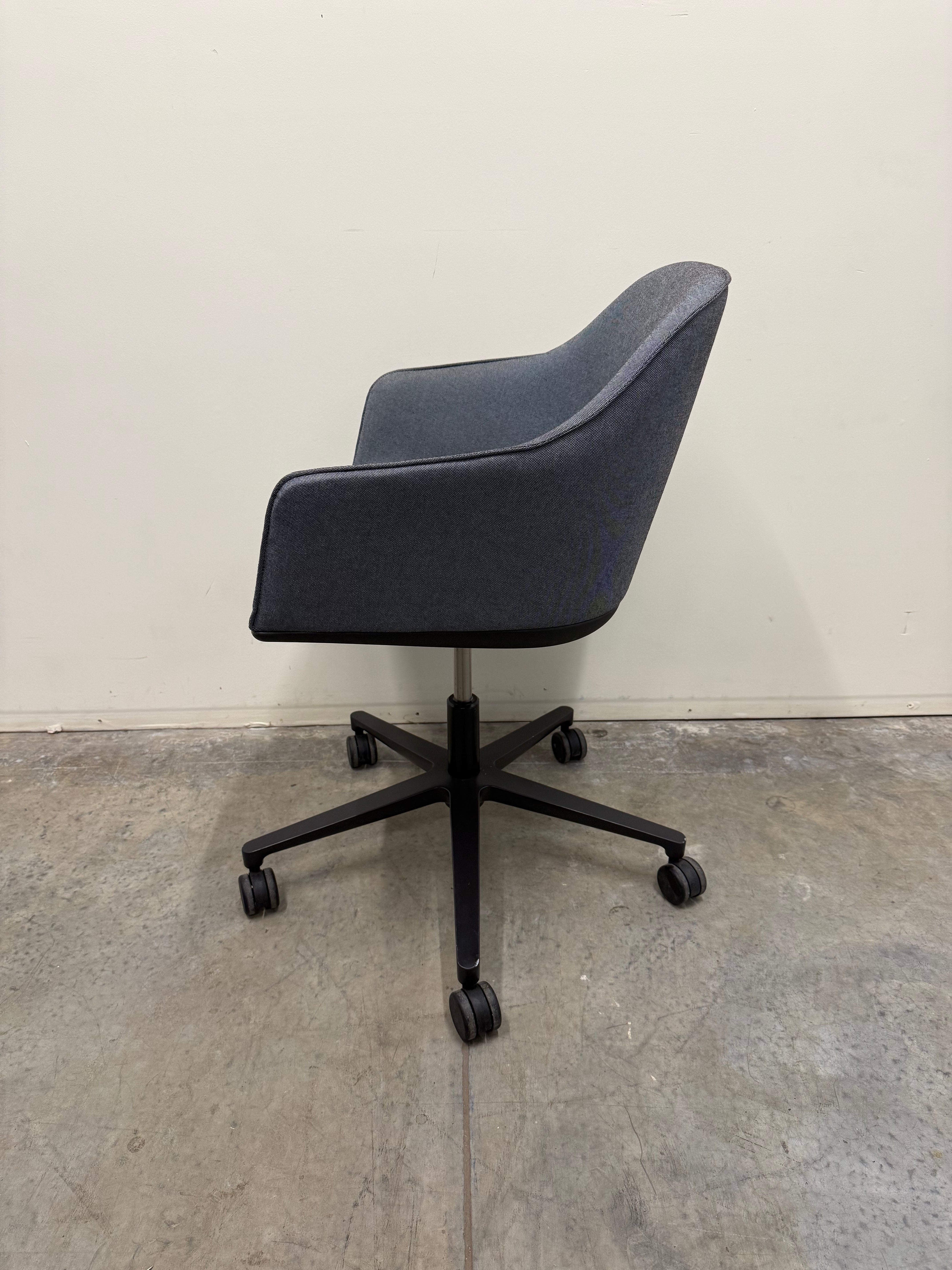 Vitra Softshell Chair – Grey Fabric with 5-Star Base on Castors