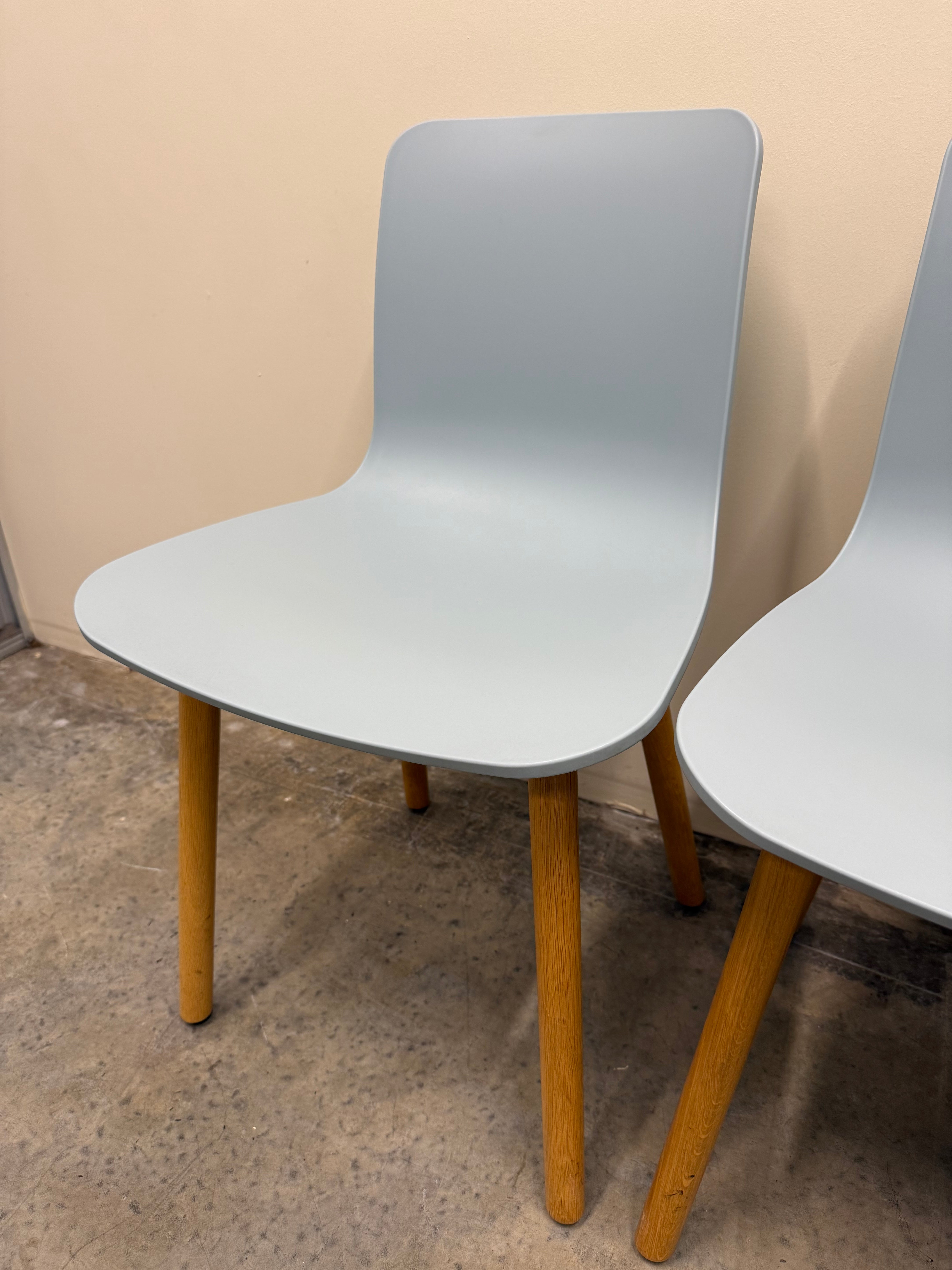 Vitra HAL Wood Chair – Light Blue Seat with Oak Legs by Jasper Morrison