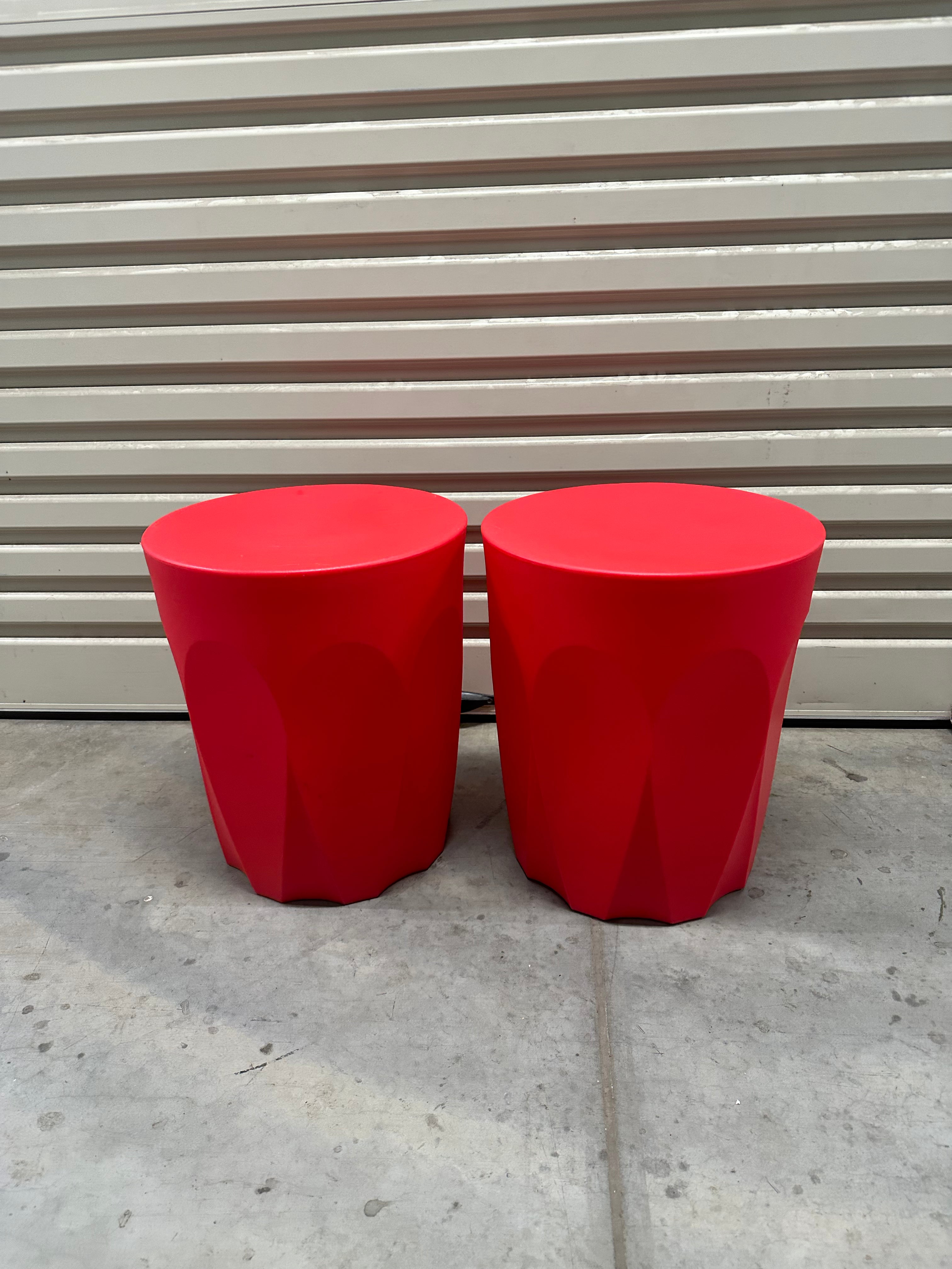 Latte Café Stool by Keith Melbourne's Glass Collection - Red