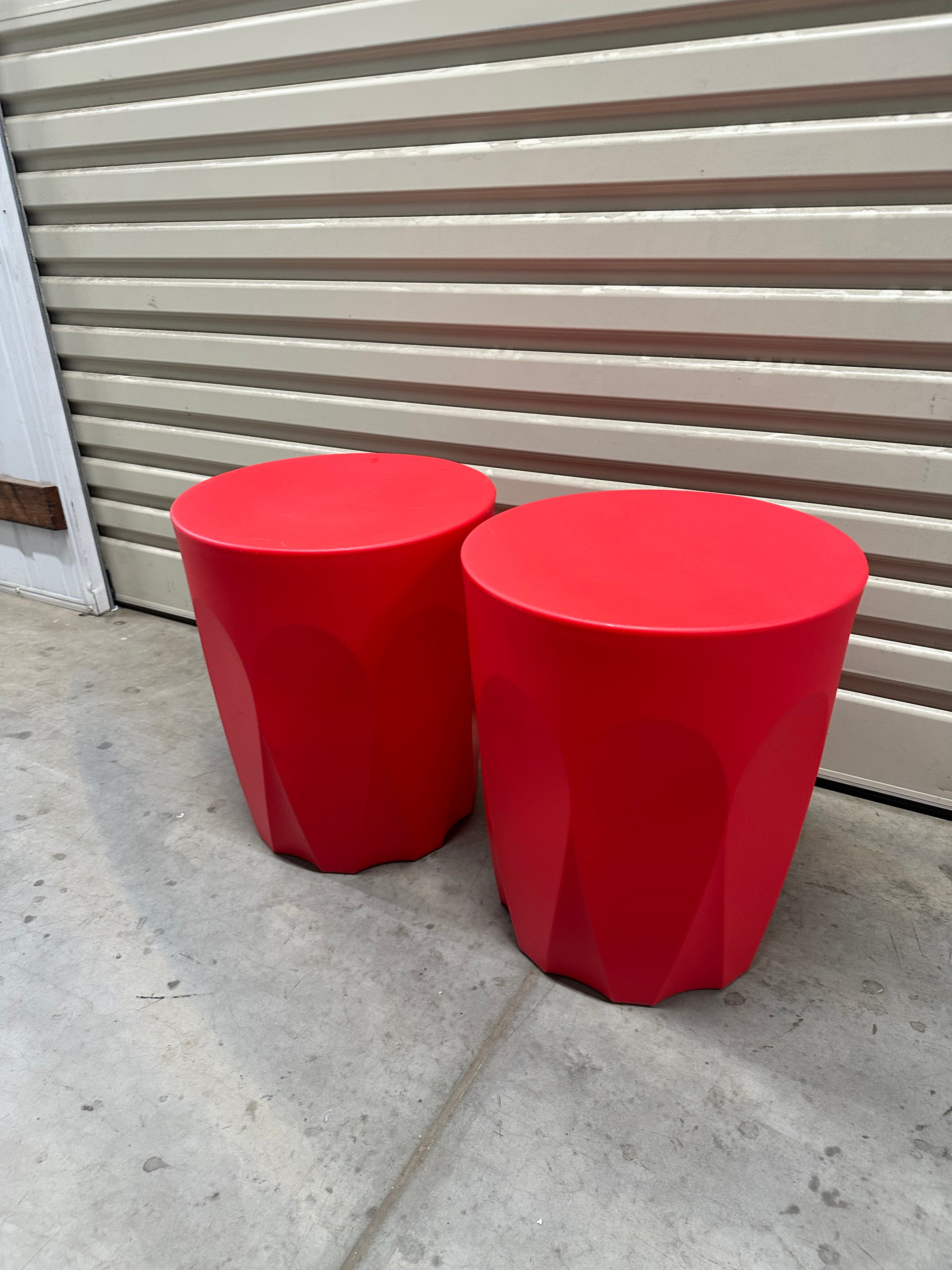 Latte Café Stool by Keith Melbourne's Glass Collection - Red