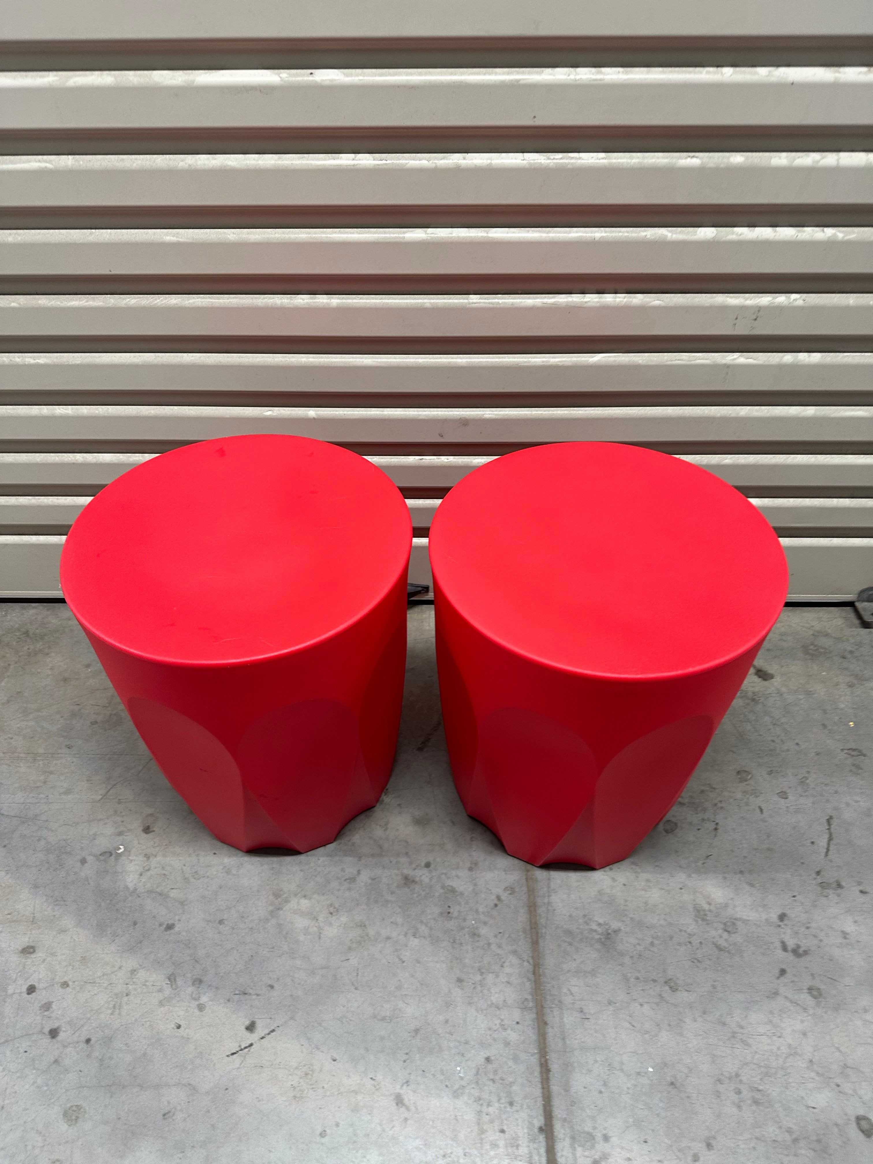 Latte Café Stool by Keith Melbourne's Glass Collection - Red