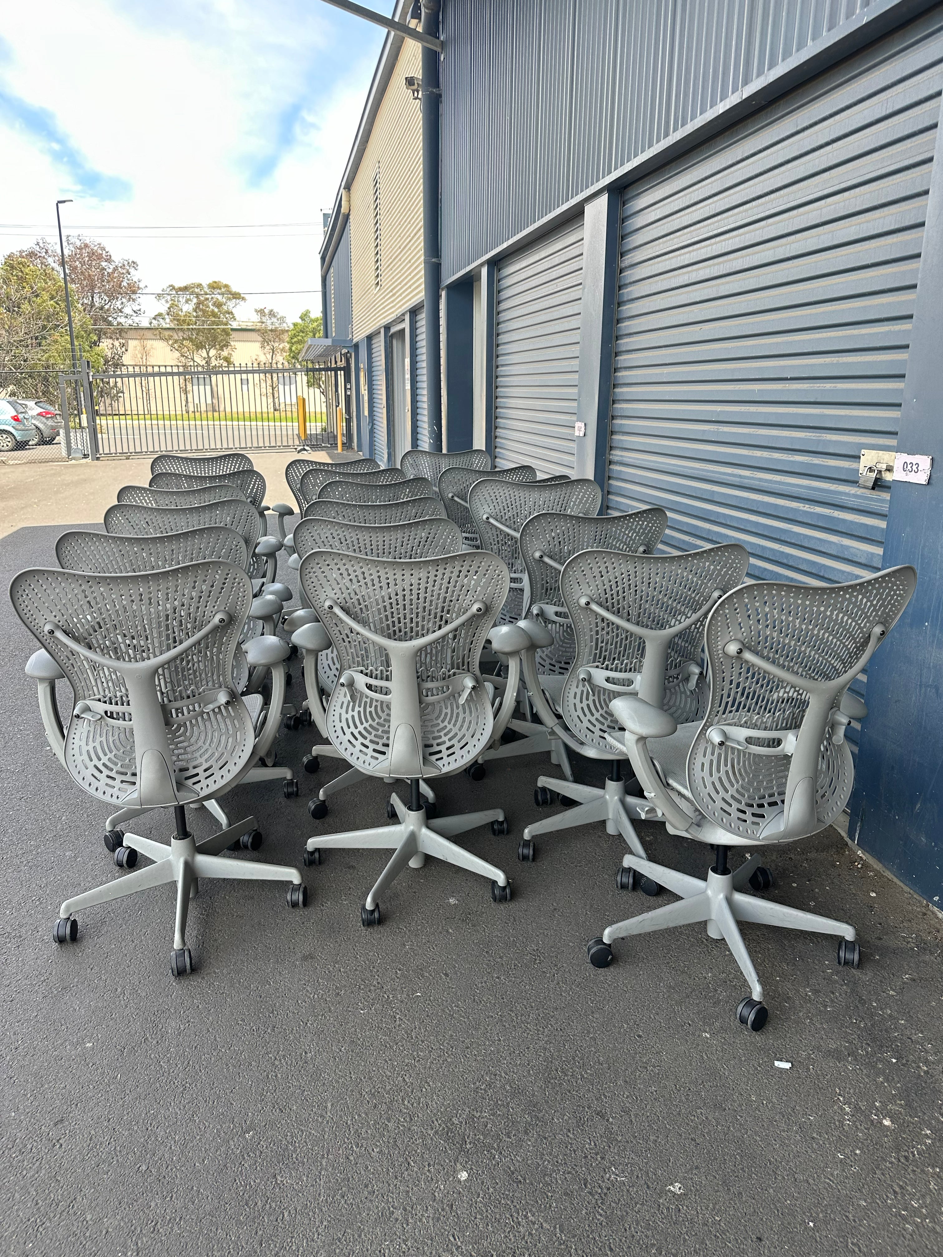 Herman Miller Mirra Office Chair with Armrest - Grey