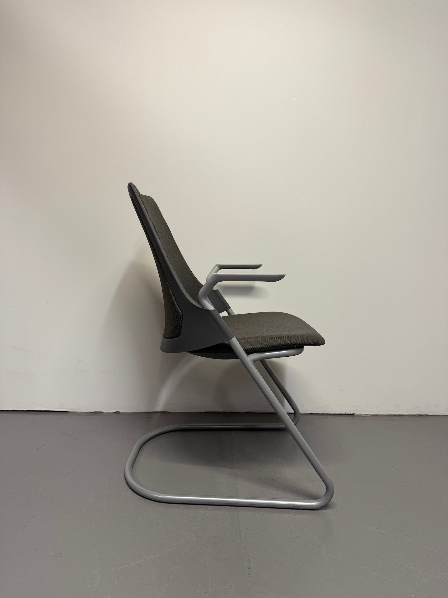 RARE Herman Miller Sayl Side Chair - Sled Base with fixed Arms (Grey Suspension Back)