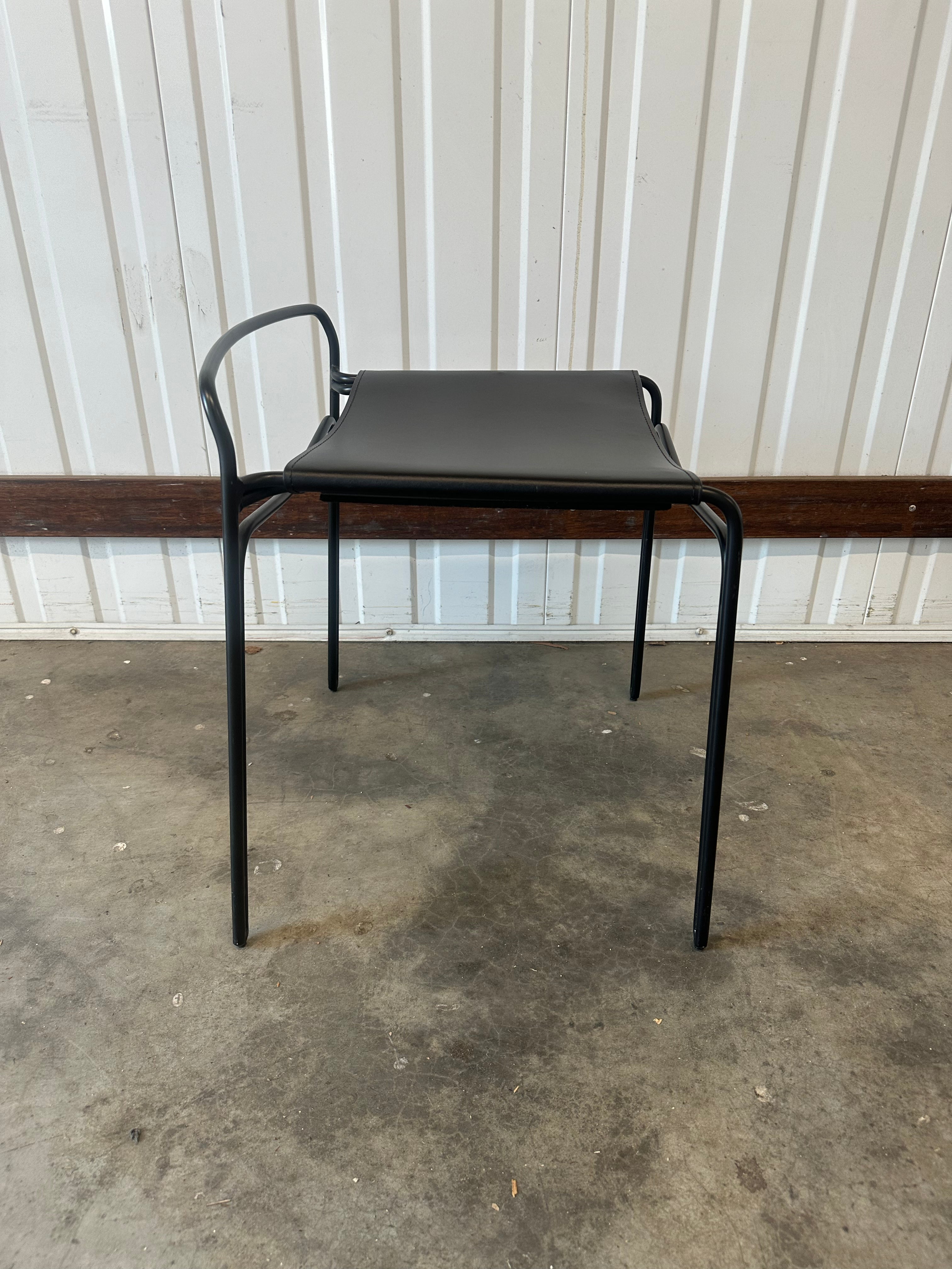 Trace Low Stool by M.A.D. - Leather Seat