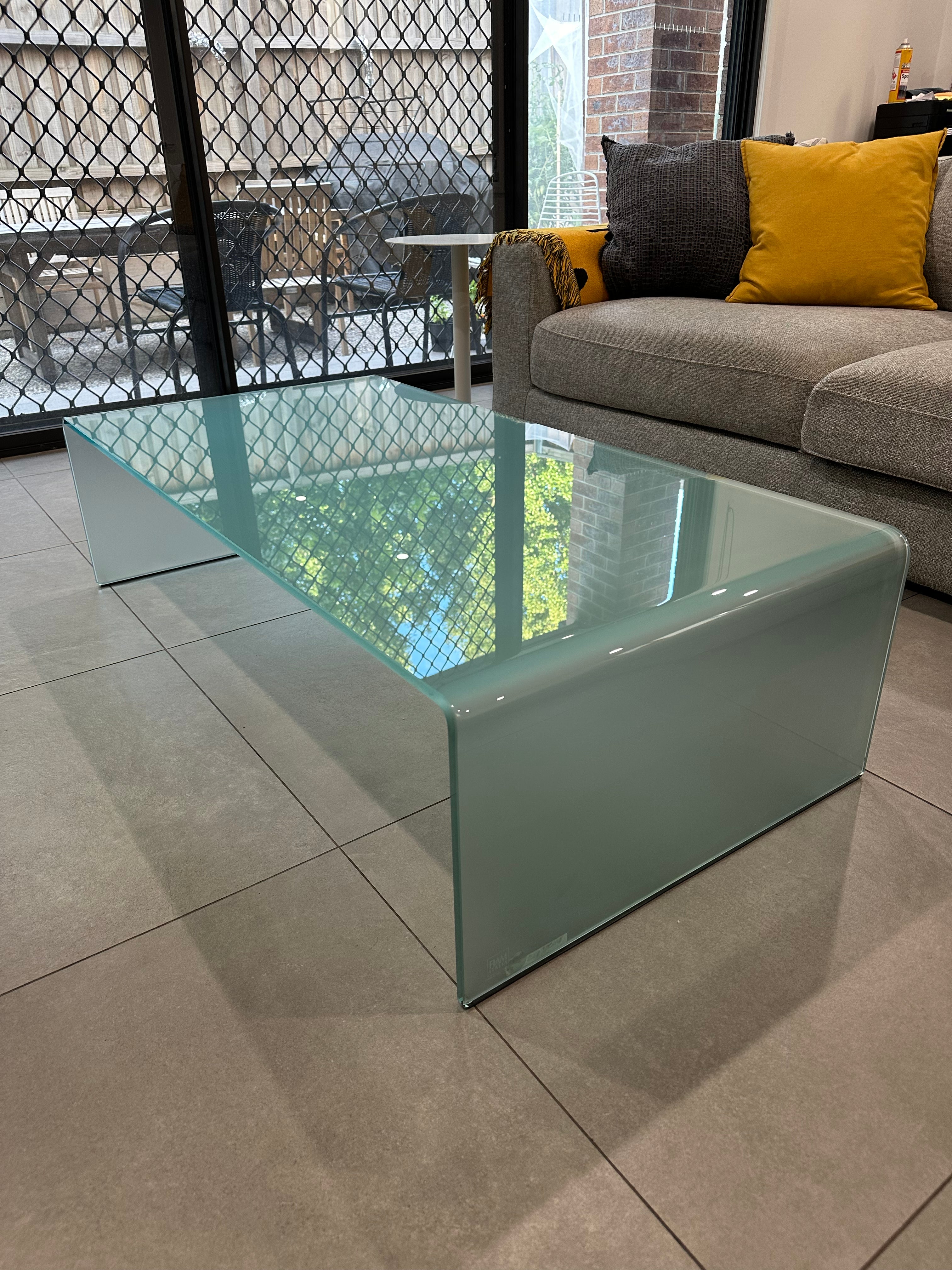 Fiam Rialto Coffee Table Waterfall glass table by Angelo Cortesi RRP $3600