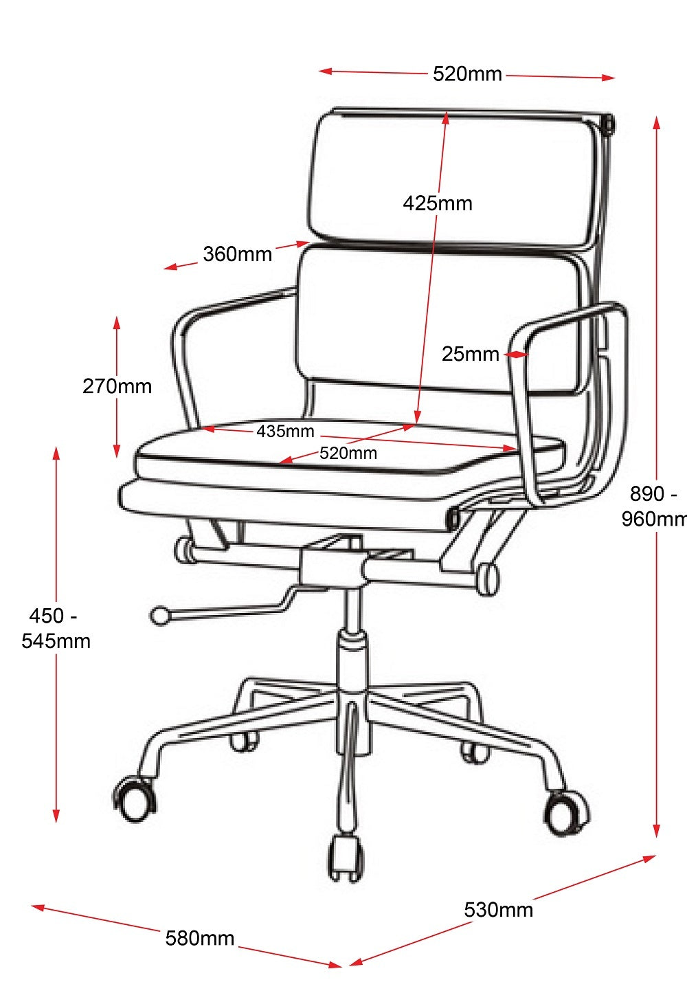High Back Meeting/Executive Chair - Black PU