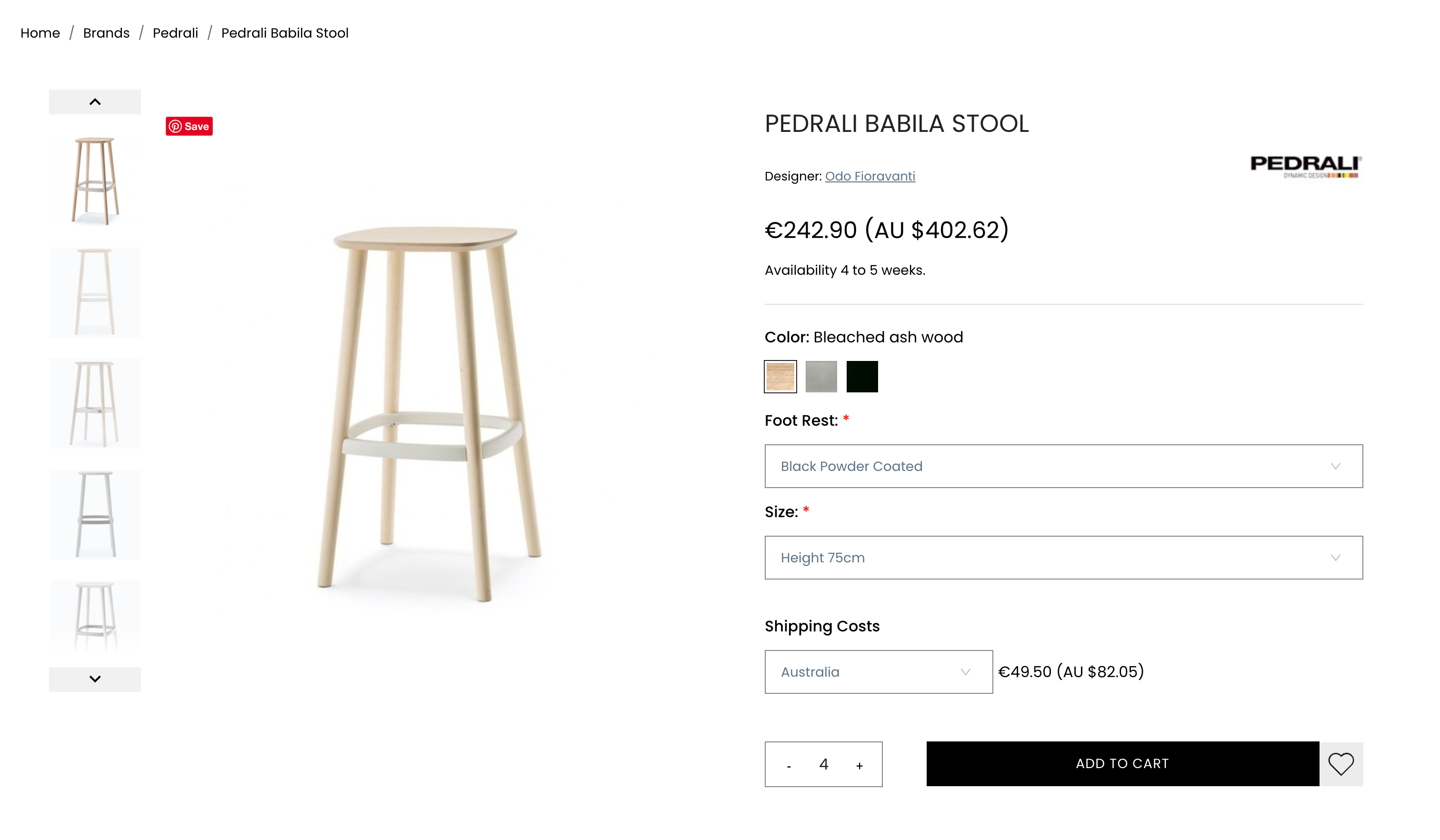 Pedrali Babila 2706 Ashwood Stools - Made in italy