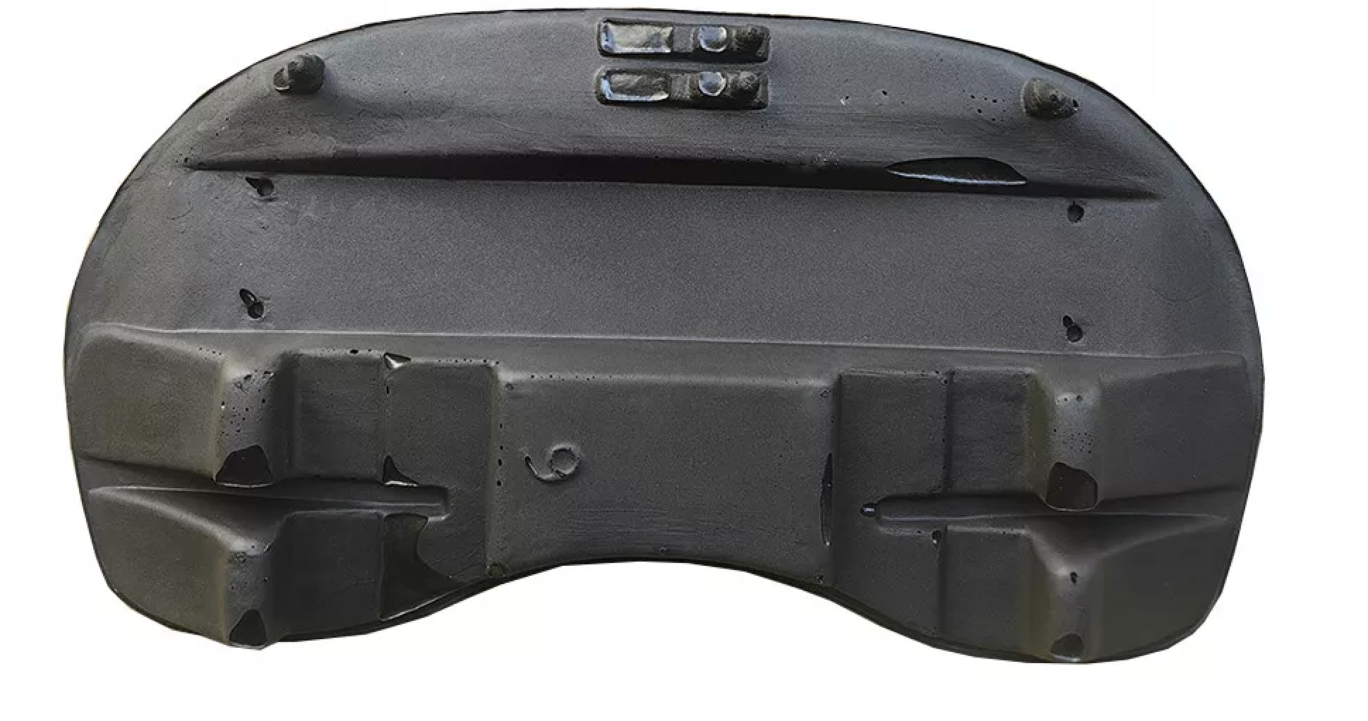 A black replacement seat foam for a Herman Miller Mirra 1 chair with the FlexFront seat, showing the contours and texture designed for ergonomic seating.