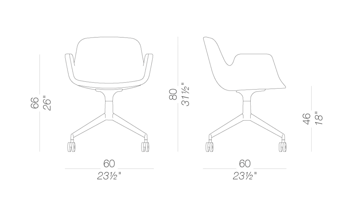 Lapalma Pass Easy Chair – Black Leather, 5-Star Castor Base