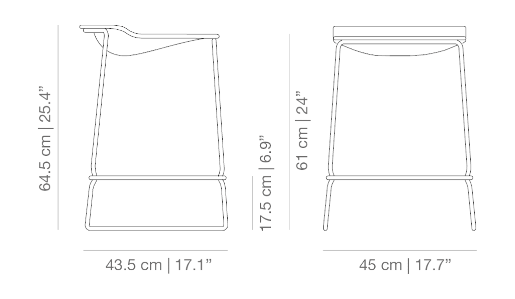Viccarbe Last Minute by Patricia Urquiola - Medium Stool - White