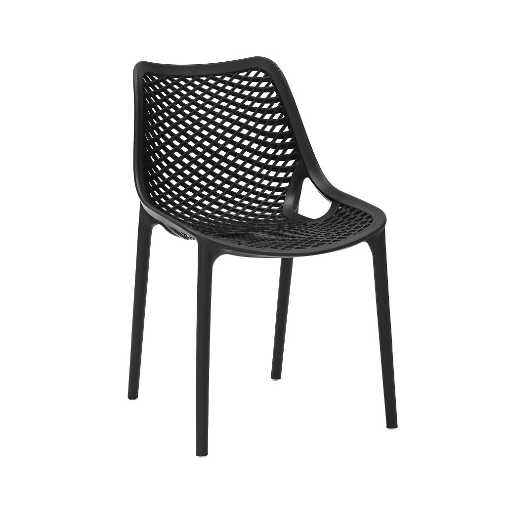 Moulded Café Chair – UV Stabilised, Black or White – view 3 – new