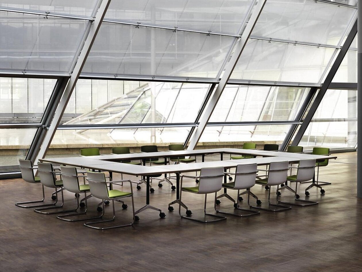 Wilkhahn Timetable Shift 614 Folding Table - American Oak Veneer with white rubber edge