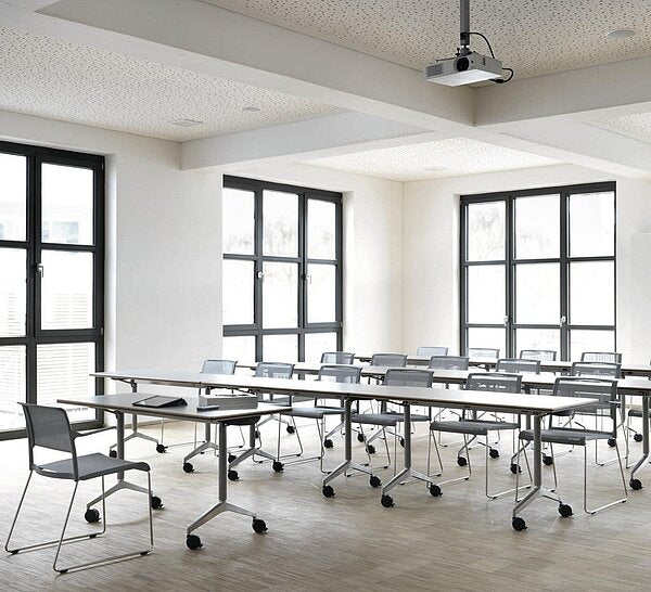 Wilkhahn Timetable Shift 614 Folding Table - American Oak Veneer with white rubber edge