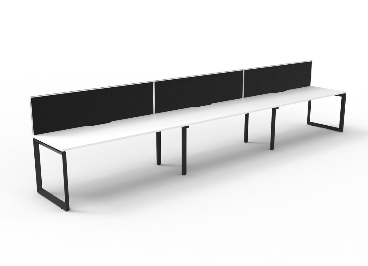 Loop leg office desk, pod of 3, with screens