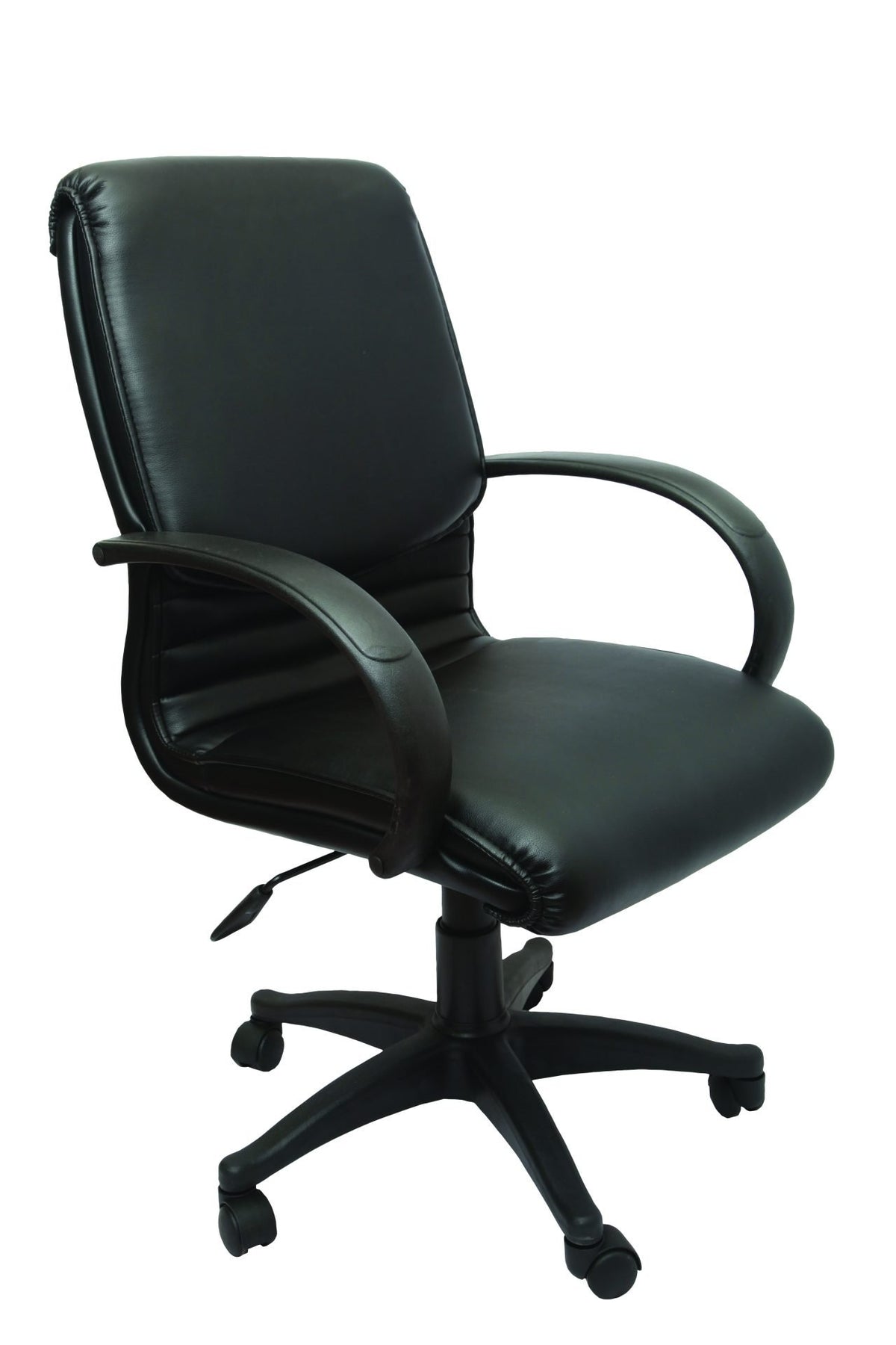 Medium Back Executive Chair – Black PU, Black Base – view 1 – new