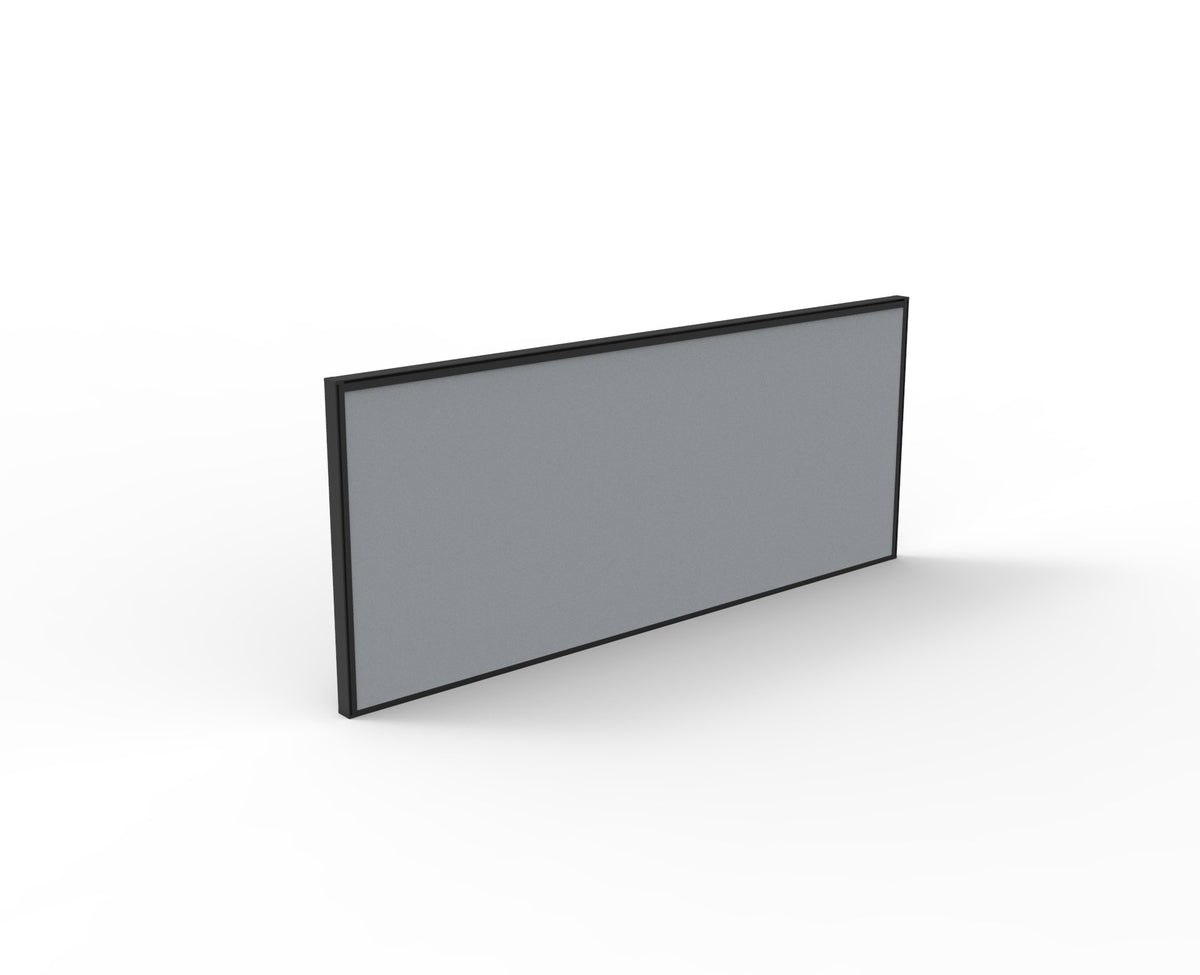 Fabric desk privacy screen kit, 1200 mm, grey fabric, black frame