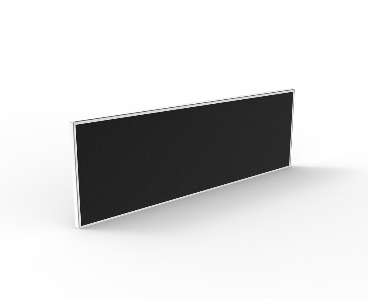 Fabric desk privacy screen kit, 1500 mm, black fabric, white frame