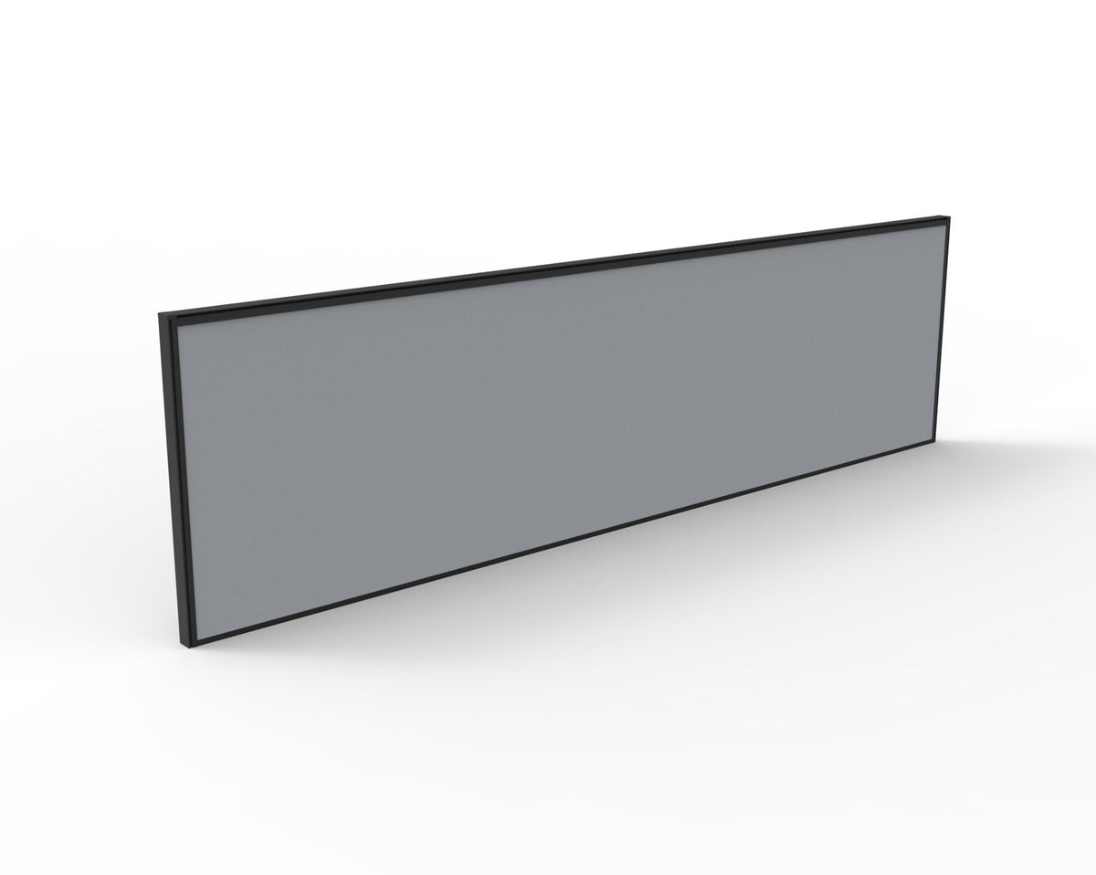 Fabric desk privacy screen kit, 1800 mm, grey fabric, black frame