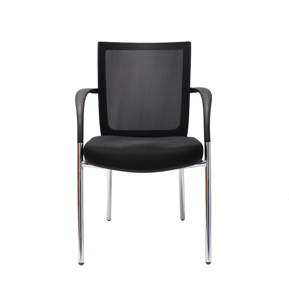 Mesh Back Visitor Chair – Chrome 4 Leg Frame – view 1 – new